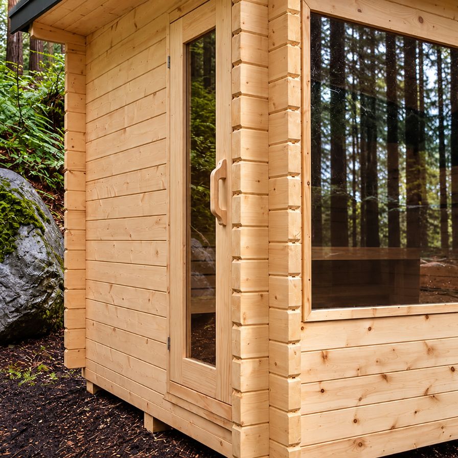 Dundalk Canadian Timber Avalon Outdoor Sauna White Cedar Retreat
