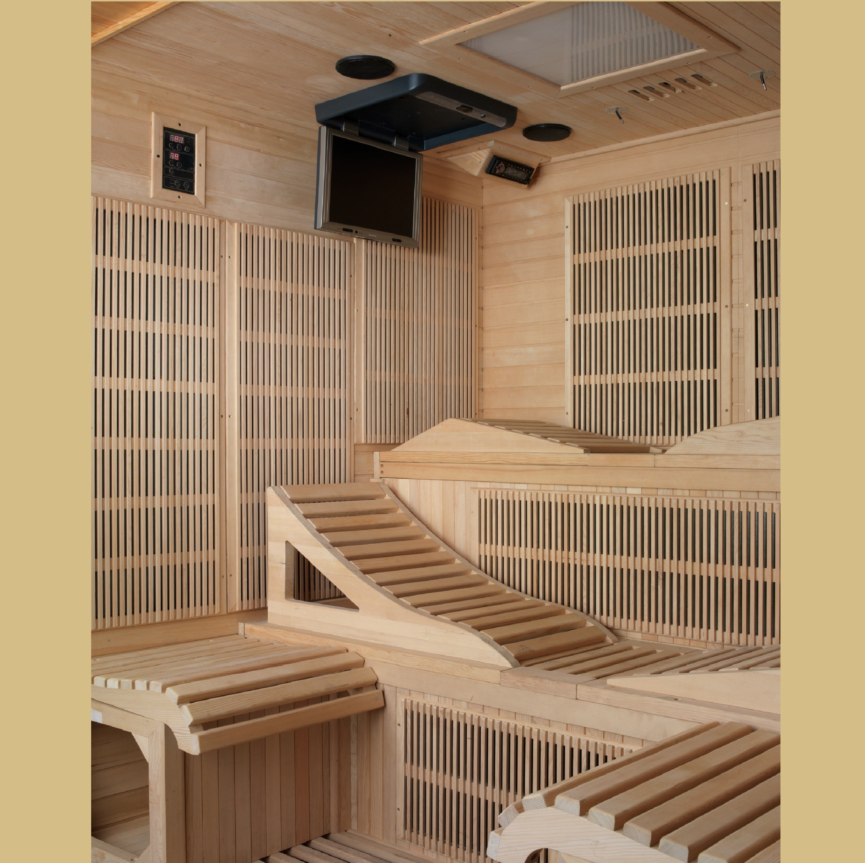 Dynamic Monaco 6-Person Ultra Low EMF Far Infrared Sauna with Chromotherapy Golden Designs Inc