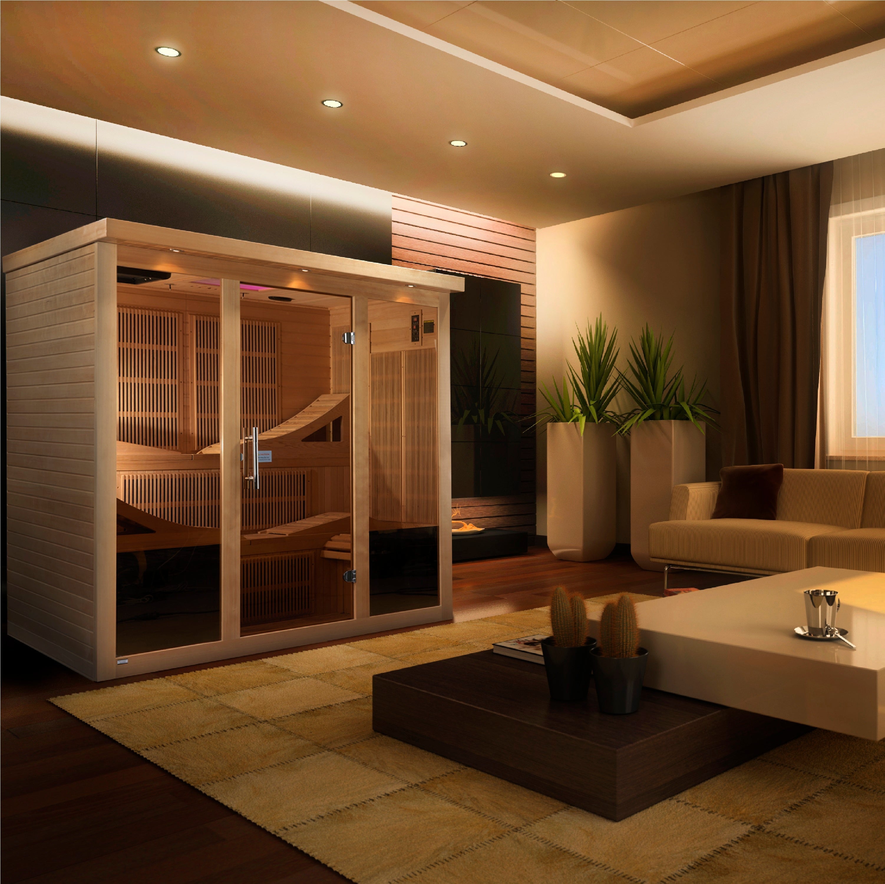 Golden Designs Monaco Elite 6-Person Near Zero EMF Far Infrared Sauna Golden Designs Inc.