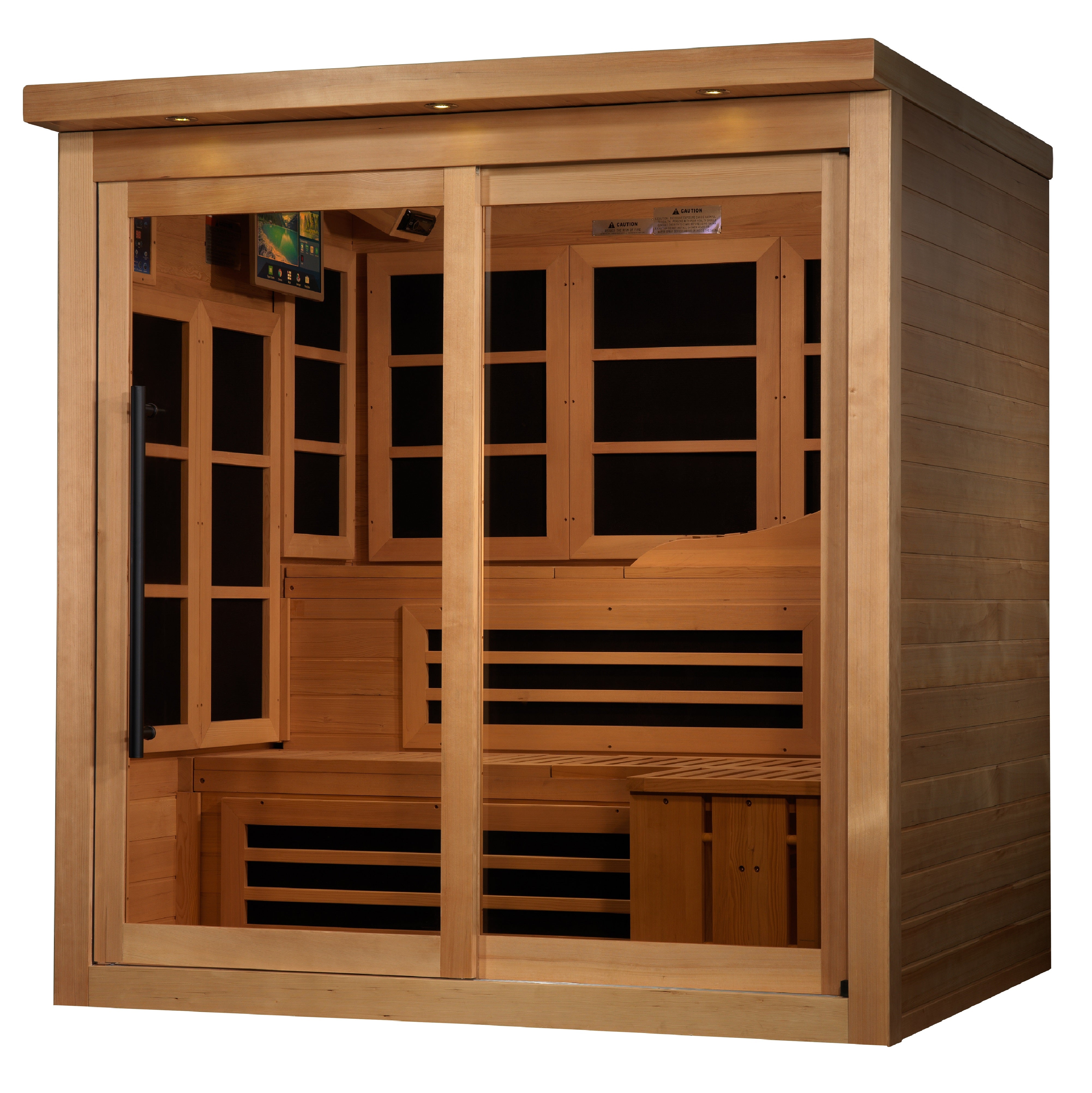 Elite 6-Person Near Zero EMF Far Infrared Sauna with Chromotherapy & Bluetooth Golden Designs Inc