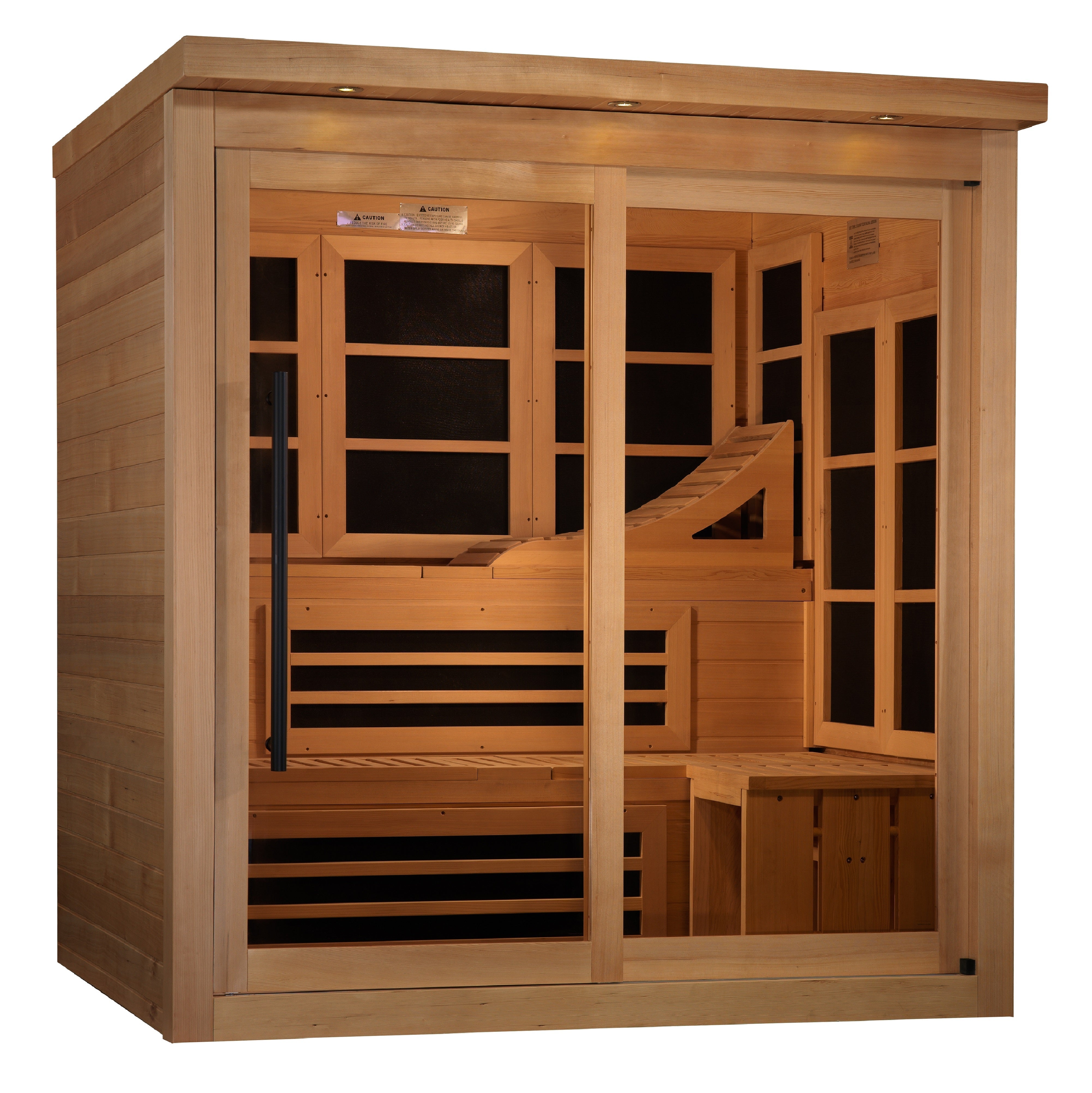 Elite 6-Person Near Zero EMF Far Infrared Sauna with Chromotherapy & Bluetooth Golden Designs Inc