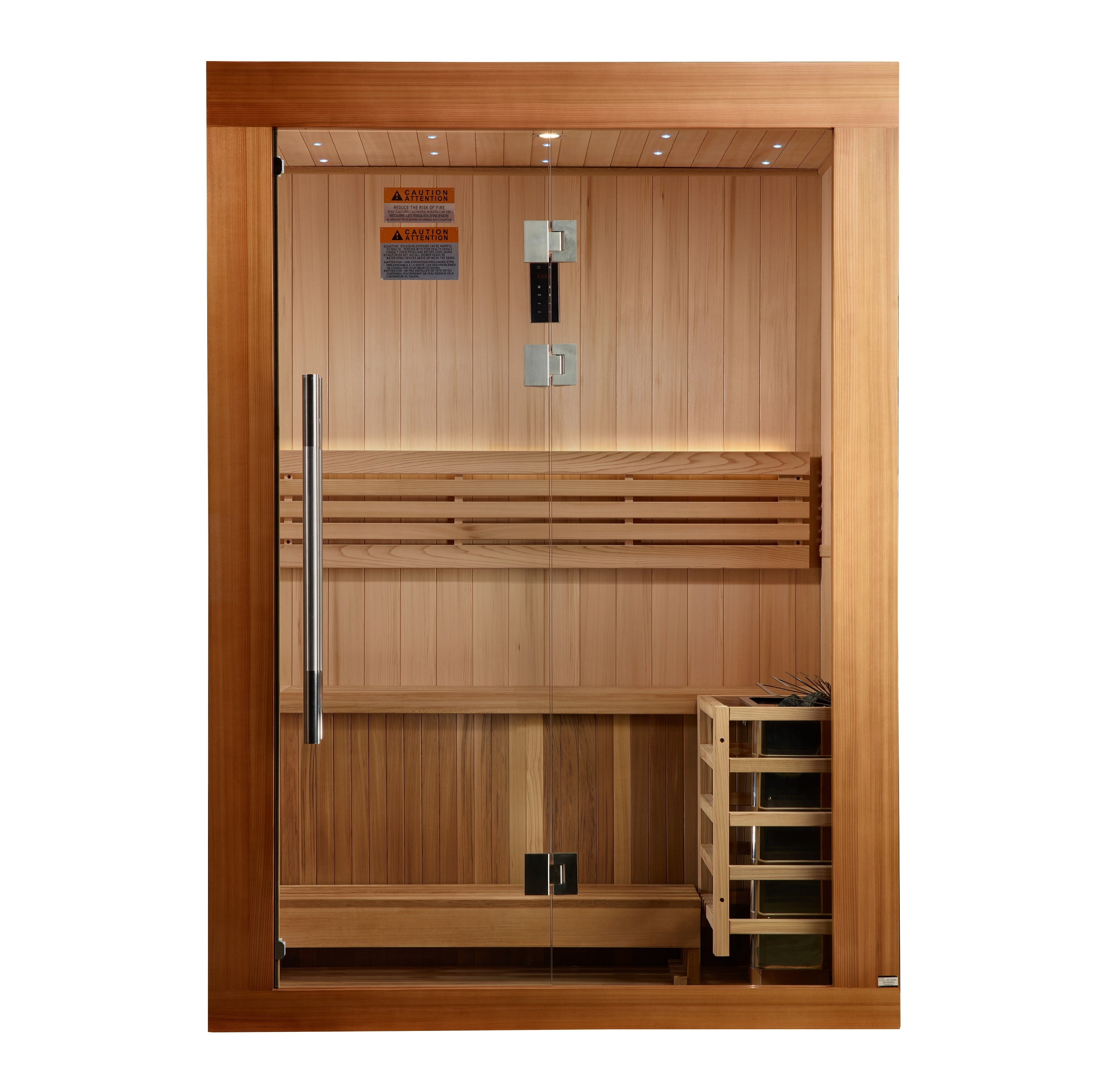 Golden Designs 2-Person Sundsvall Traditional Cedar Sauna - 6kW Stove & Chromotherapy Golden Designs Inc (NA)