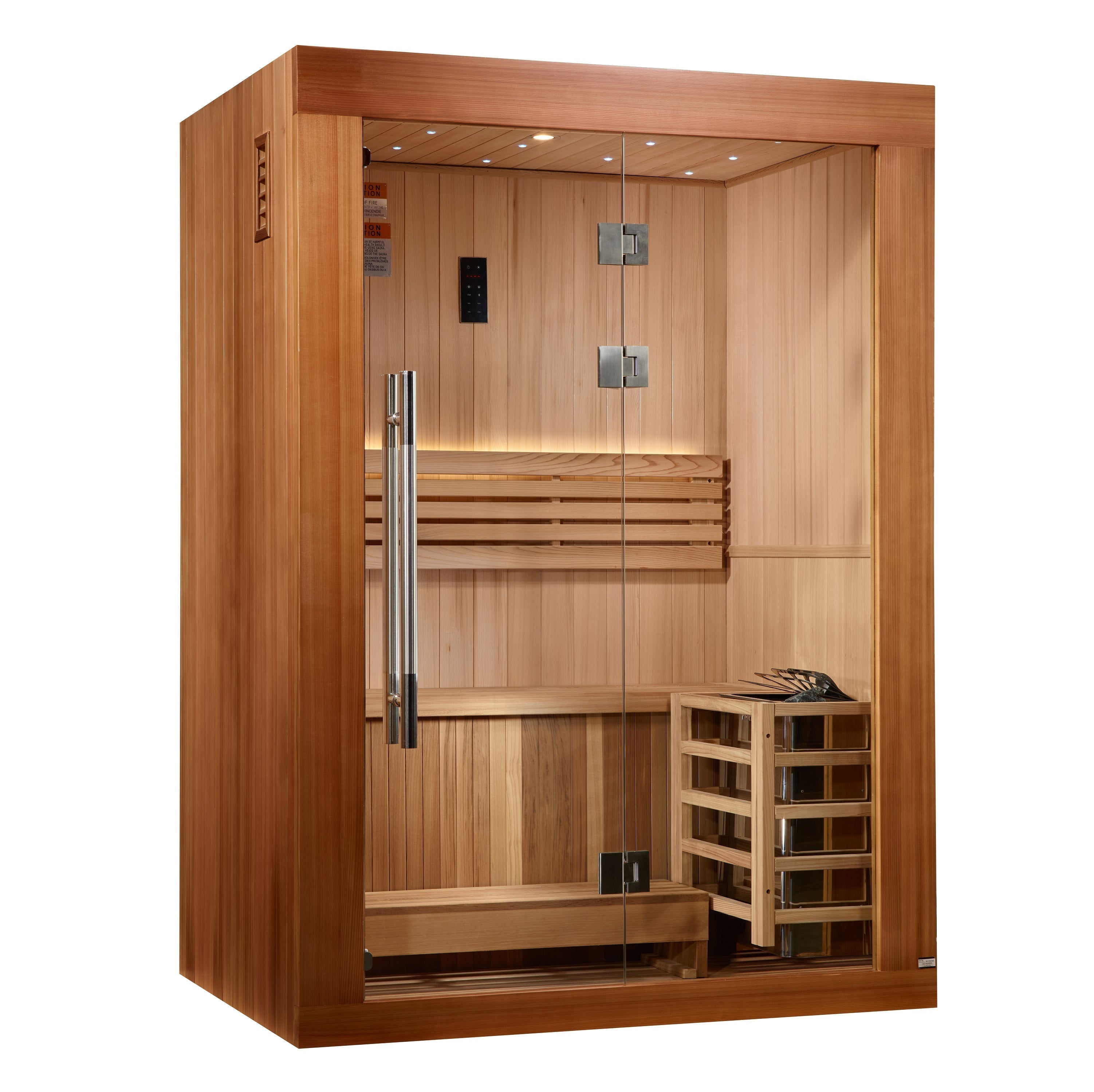 Golden Designs 2-Person Sundsvall Traditional Cedar Sauna - 6kW Stove & Chromotherapy Golden Designs Inc (NA)