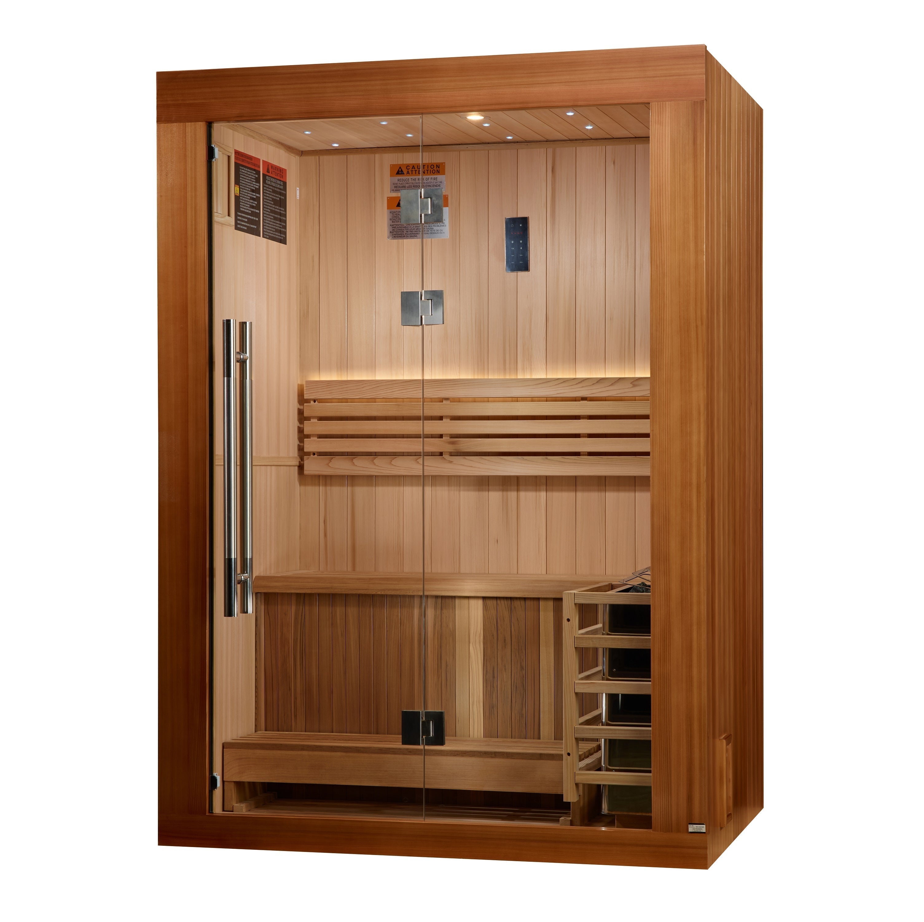 Golden Designs 2-Person Sundsvall Traditional Cedar Sauna - 6kW Stove & Chromotherapy Golden Designs Inc (NA)