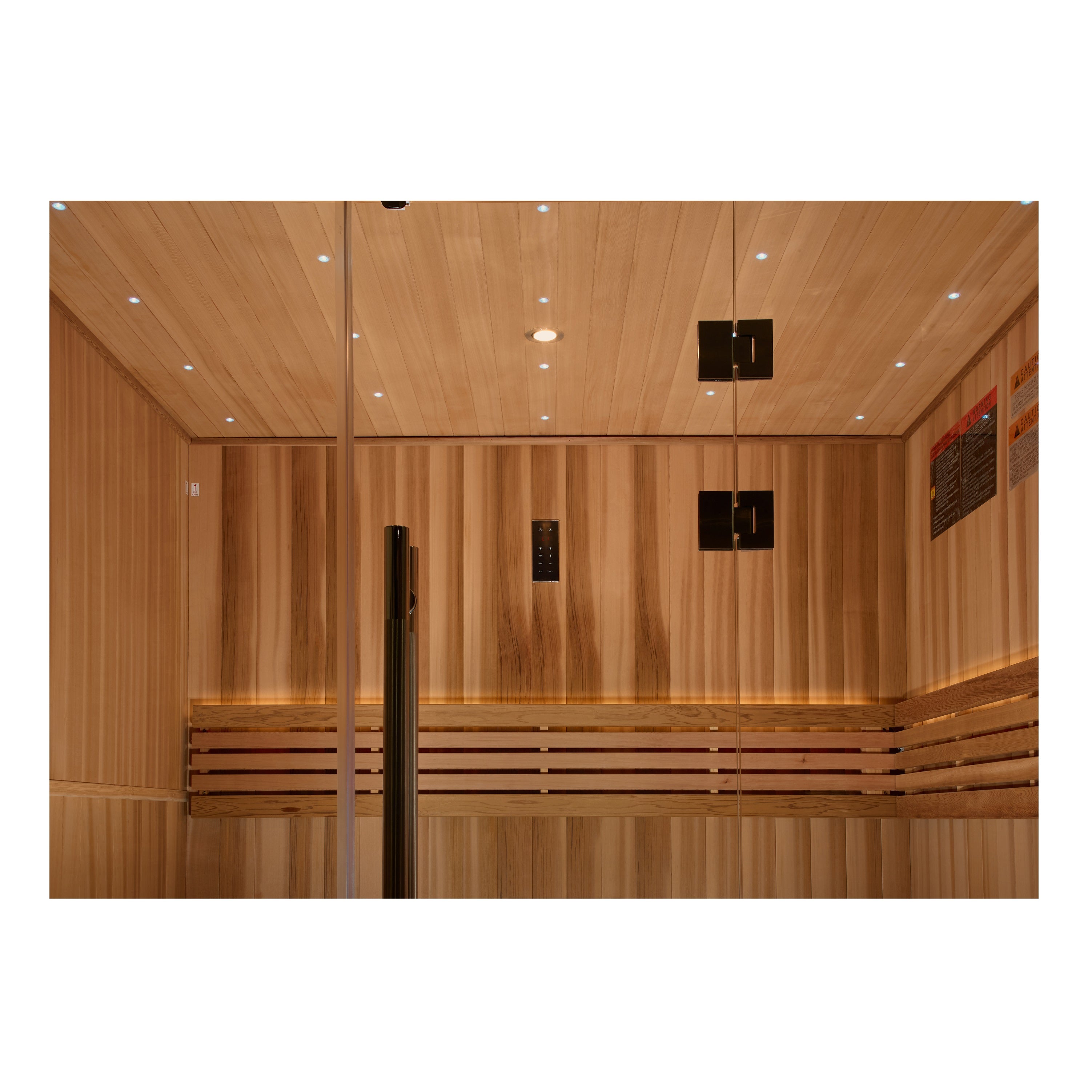 Golden Designs Copenhagen 3-Person Traditional Sauna: Red Cedar, Chromotherapy, Bluetooth Golden Designs Inc