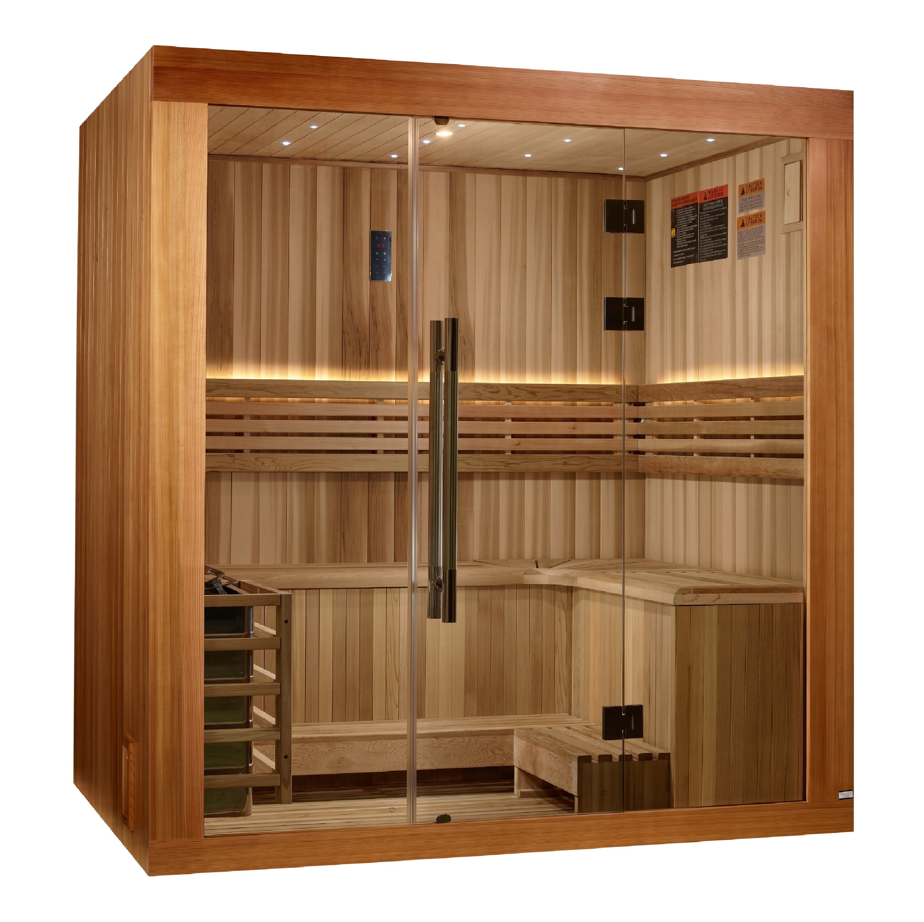 Golden Designs Copenhagen 3-Person Traditional Sauna: Red Cedar, Chromotherapy, Bluetooth Golden Designs Inc