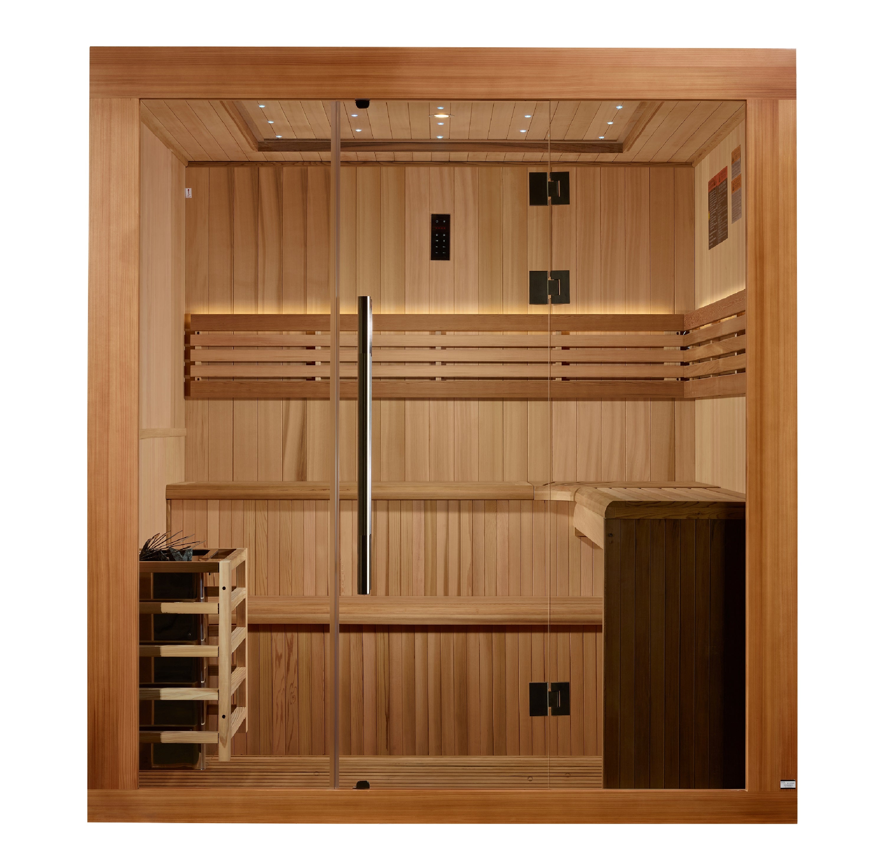 Premium 6-Person Red Cedar Traditional Sauna with Chromotherapy & Bluetooth Golden Designs Inc (NA)