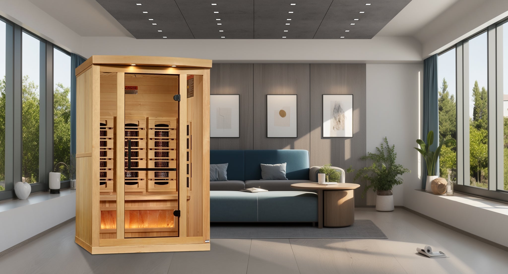 2025 Golden Designs Reserve Edition 2-Person Full Spectrum Infrared Sauna with Himalayan Salt Bar Golden Designs Inc