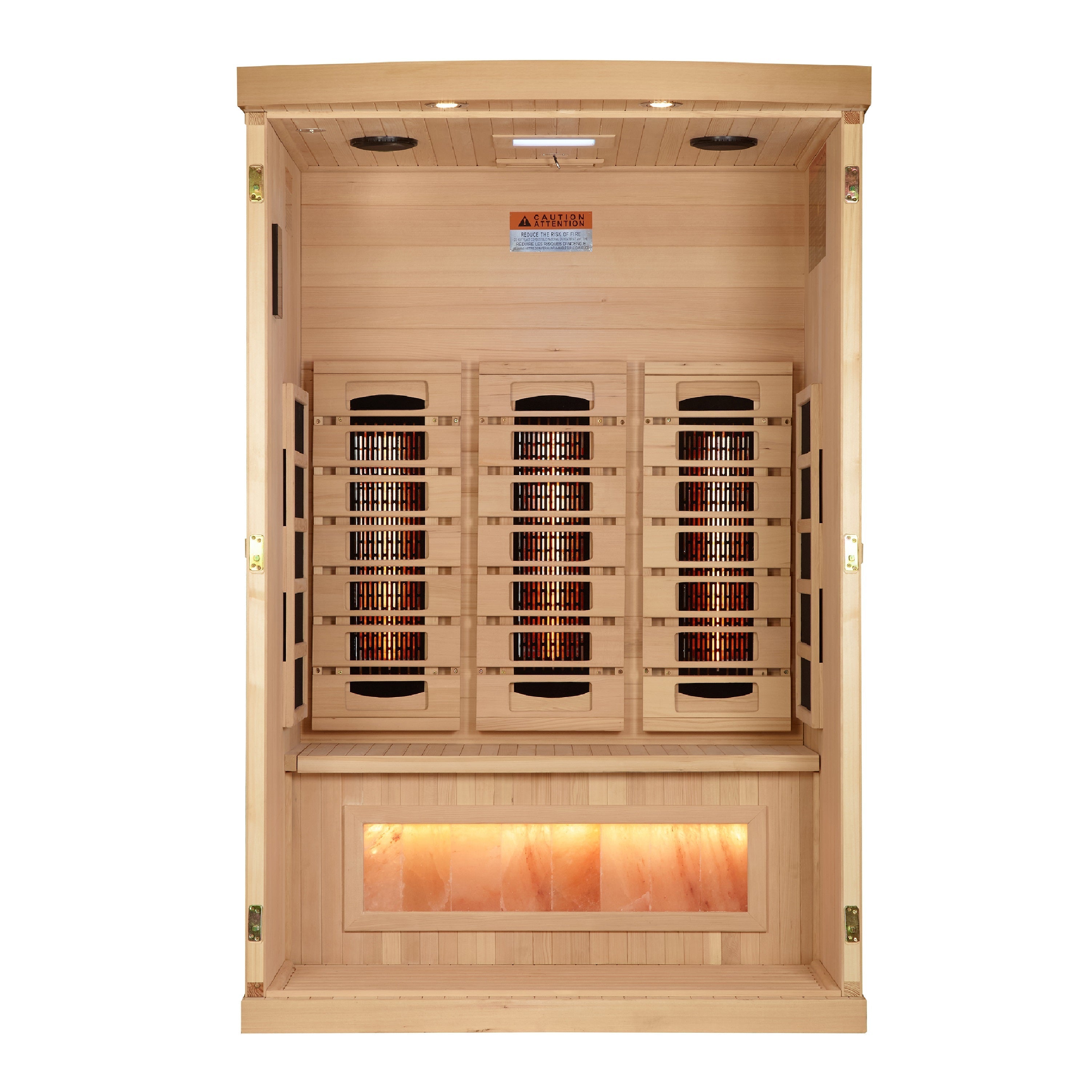 2025 Golden Designs Reserve Edition 2-Person Full Spectrum Infrared Sauna with Himalayan Salt Bar Golden Designs Inc