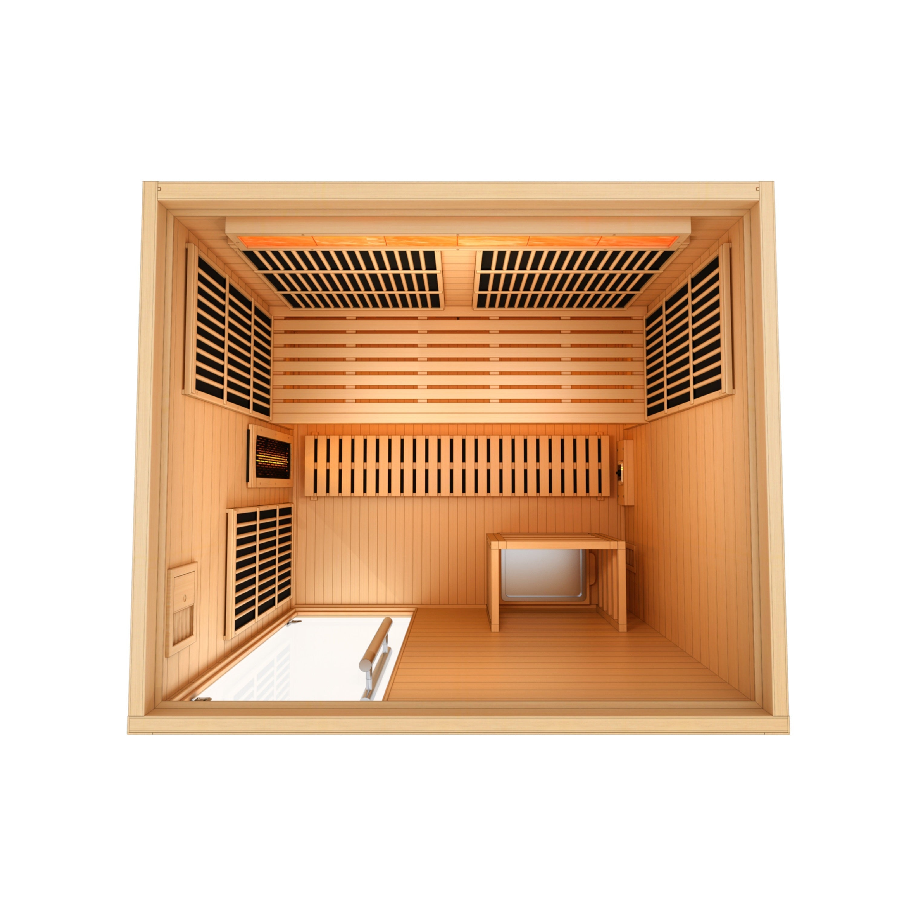 Golden Designs Soria 3-Person Hybrid Full Spectrum Infrared & Harvia Stove Sauna Golden Designs