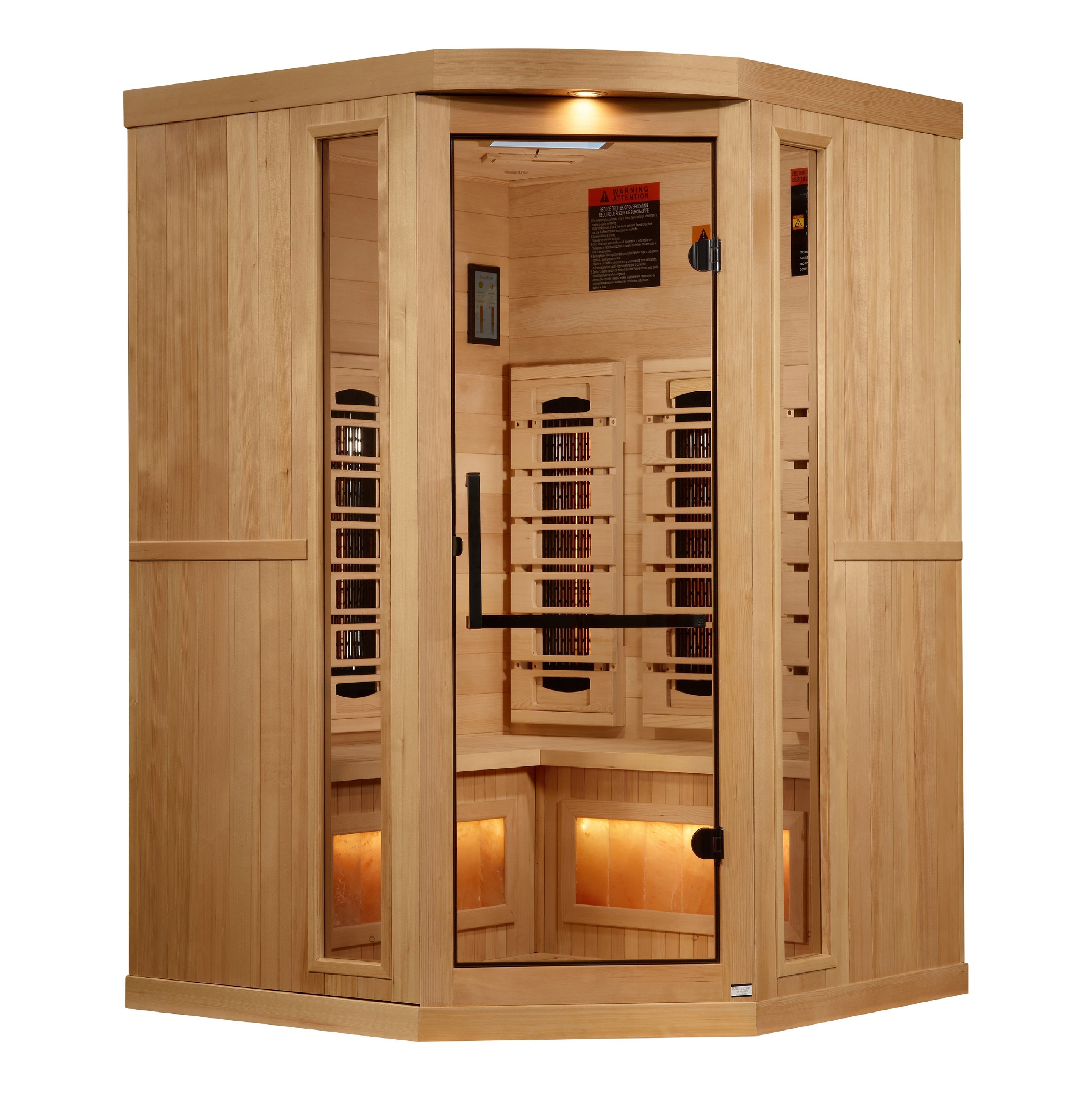 Golden Designs 3-Person Full Spectrum Infrared Sauna with Himalayan Salt Bar Golden Designs Inc