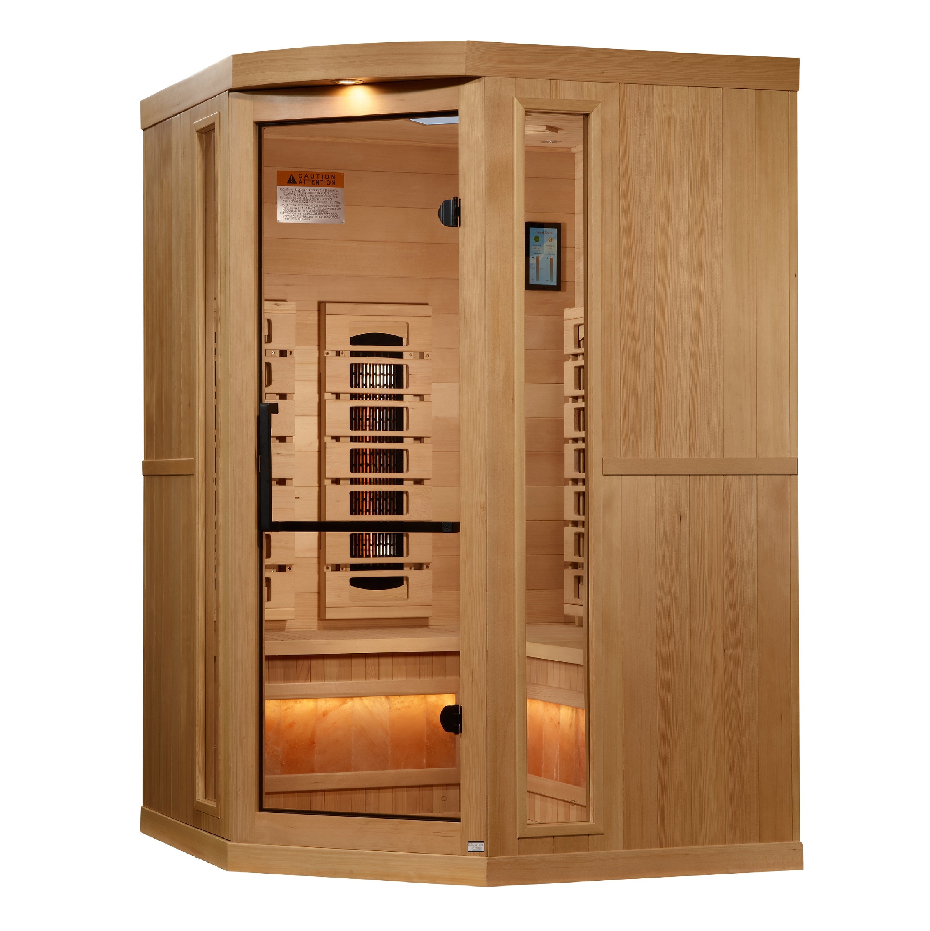 Golden Designs 3-Person Full Spectrum Infrared Sauna with Himalayan Salt Bar Golden Designs Inc
