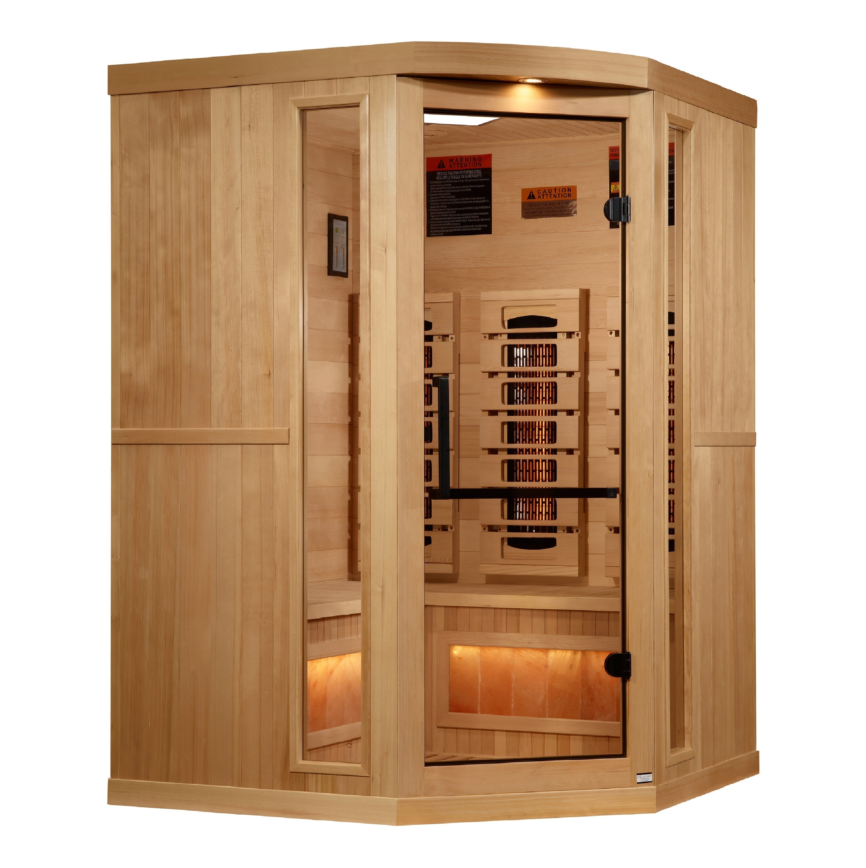 Golden Designs 3-Person Full Spectrum Infrared Sauna with Himalayan Salt Bar Golden Designs Inc