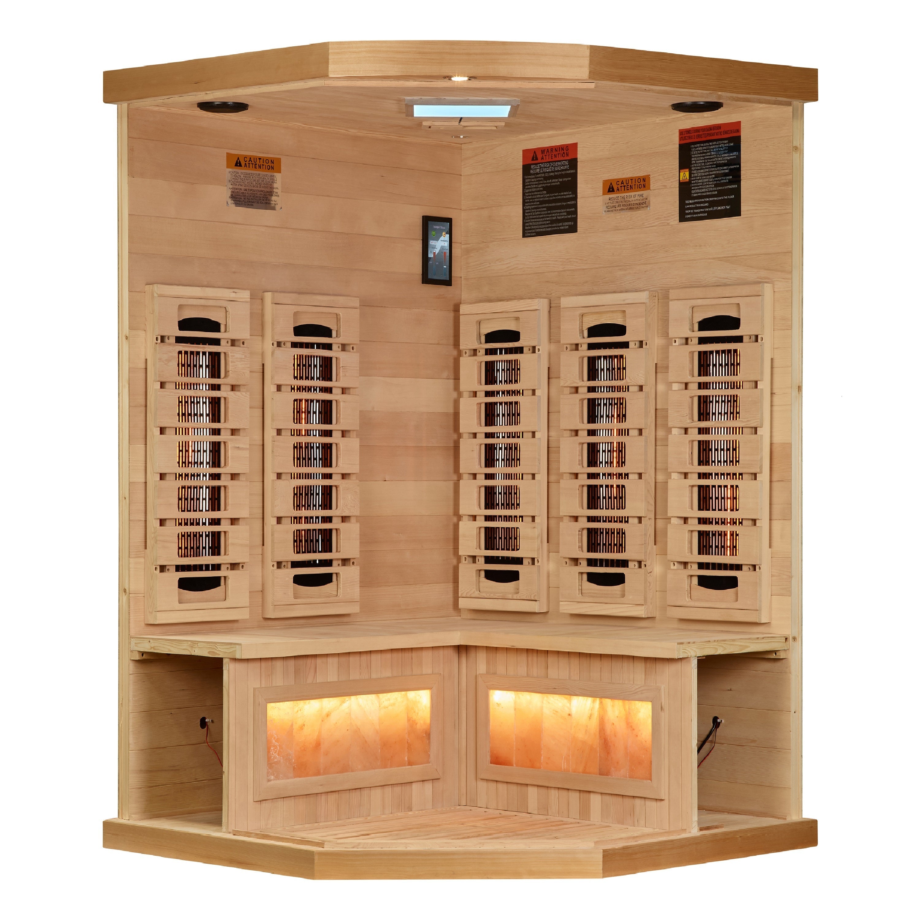 Golden Designs 3-Person Full Spectrum Infrared Sauna with Himalayan Salt Bar Golden Designs Inc
