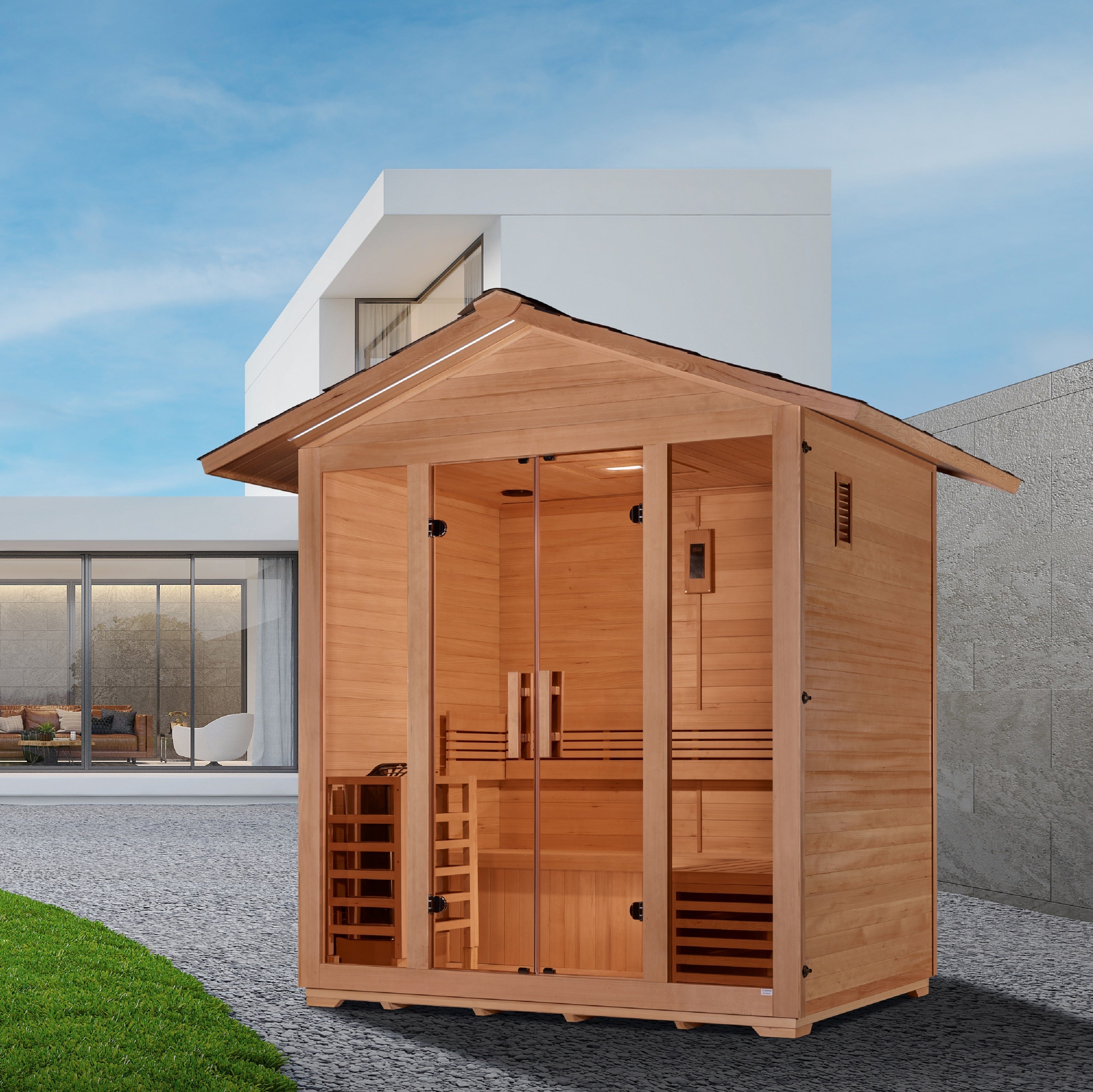 Golden Designs Vorarlberg 5-Person Traditional Outdoor Sauna with 8kW Stove Golden Designs Inc (NA)