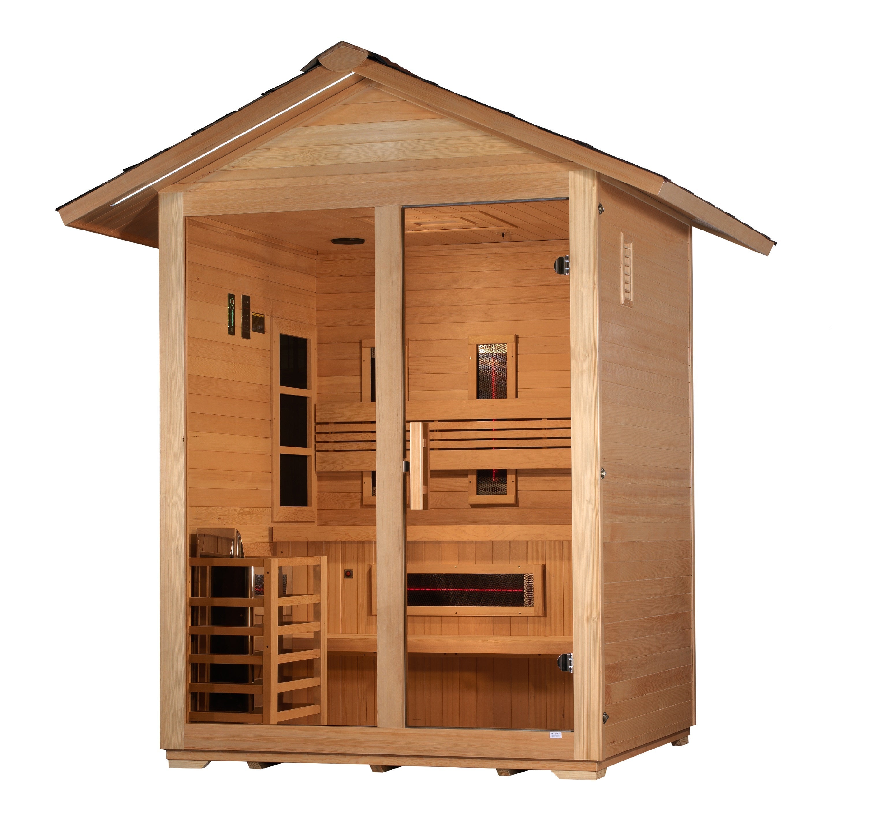 Golden Designs Carinthia 3 Person Hybrid Full Spectrum IR Traditional Outdoor Sauna Golden Designs