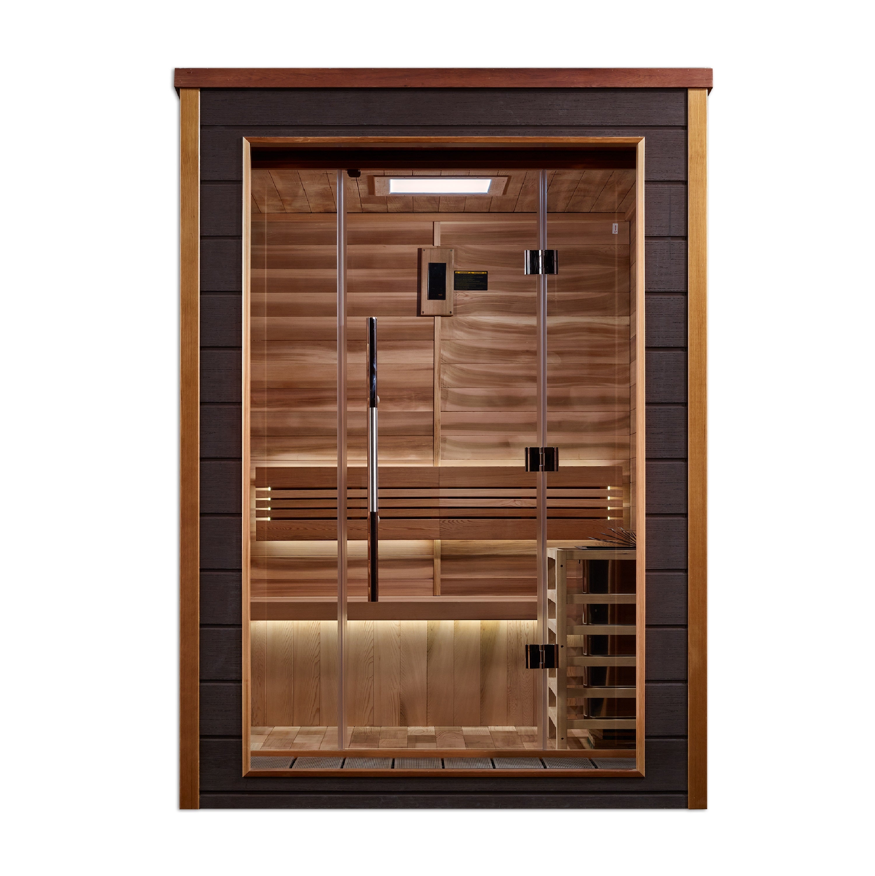 Golden Designs Narvik 2-Person Outdoor-Indoor Traditional Cedar Sauna with Chromotherapy Golden Designs Inc