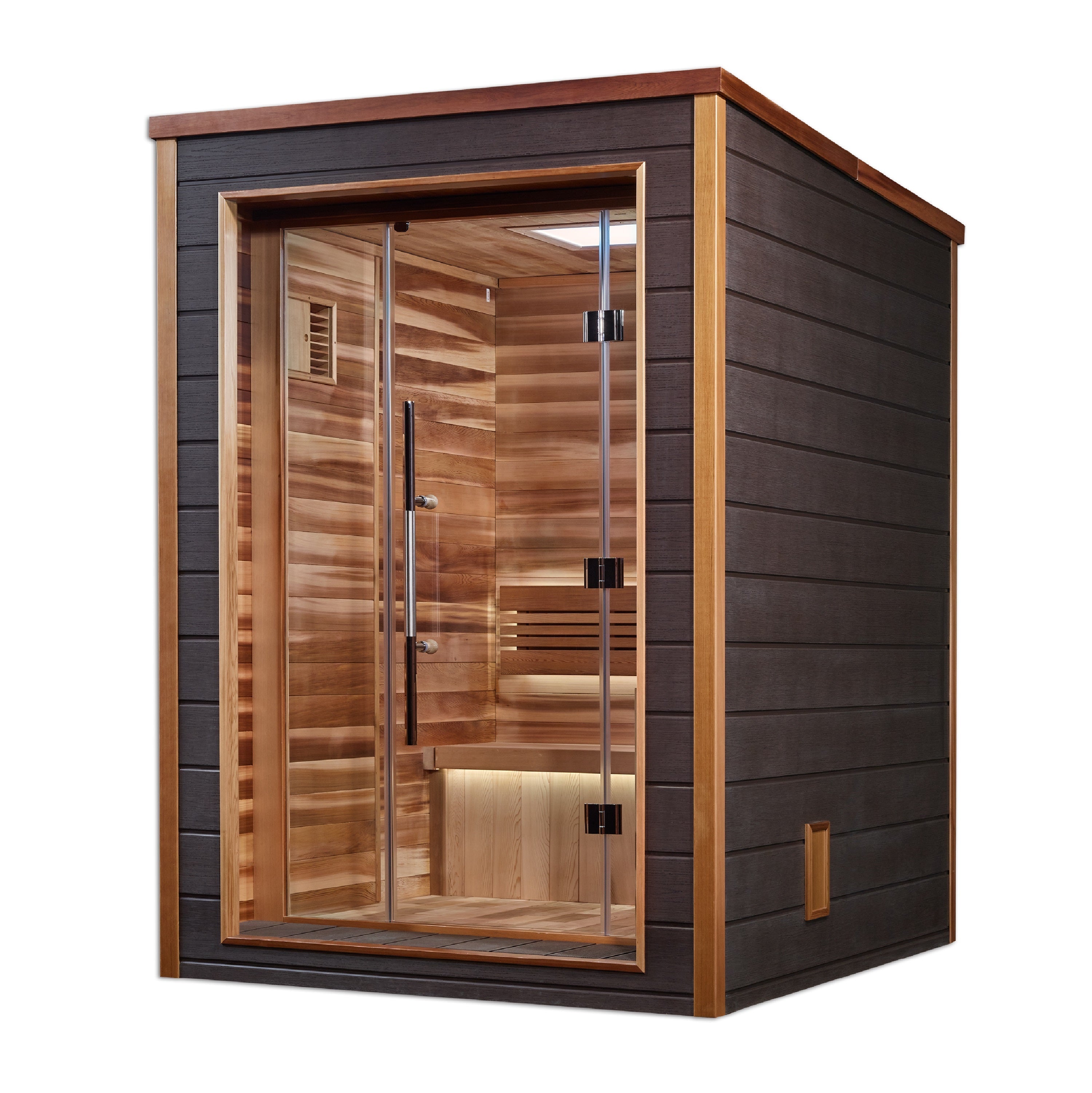 Golden Designs Narvik 2-Person Outdoor-Indoor Traditional Cedar Sauna with Chromotherapy Golden Designs Inc