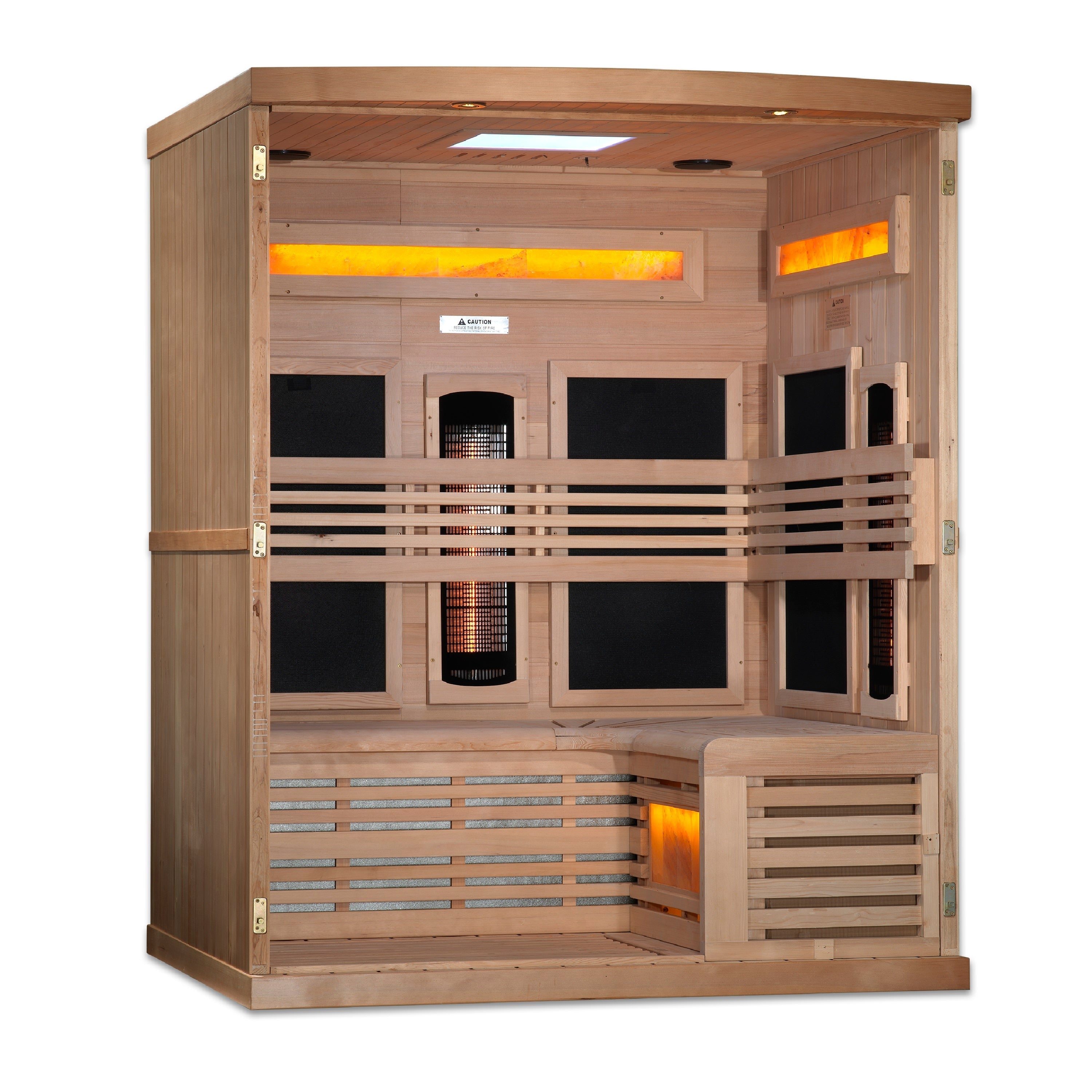 Golden Designs Reserve 3-Person Near Zero EMF Full Spectrum Infrared Sauna Golden Designs Inc
