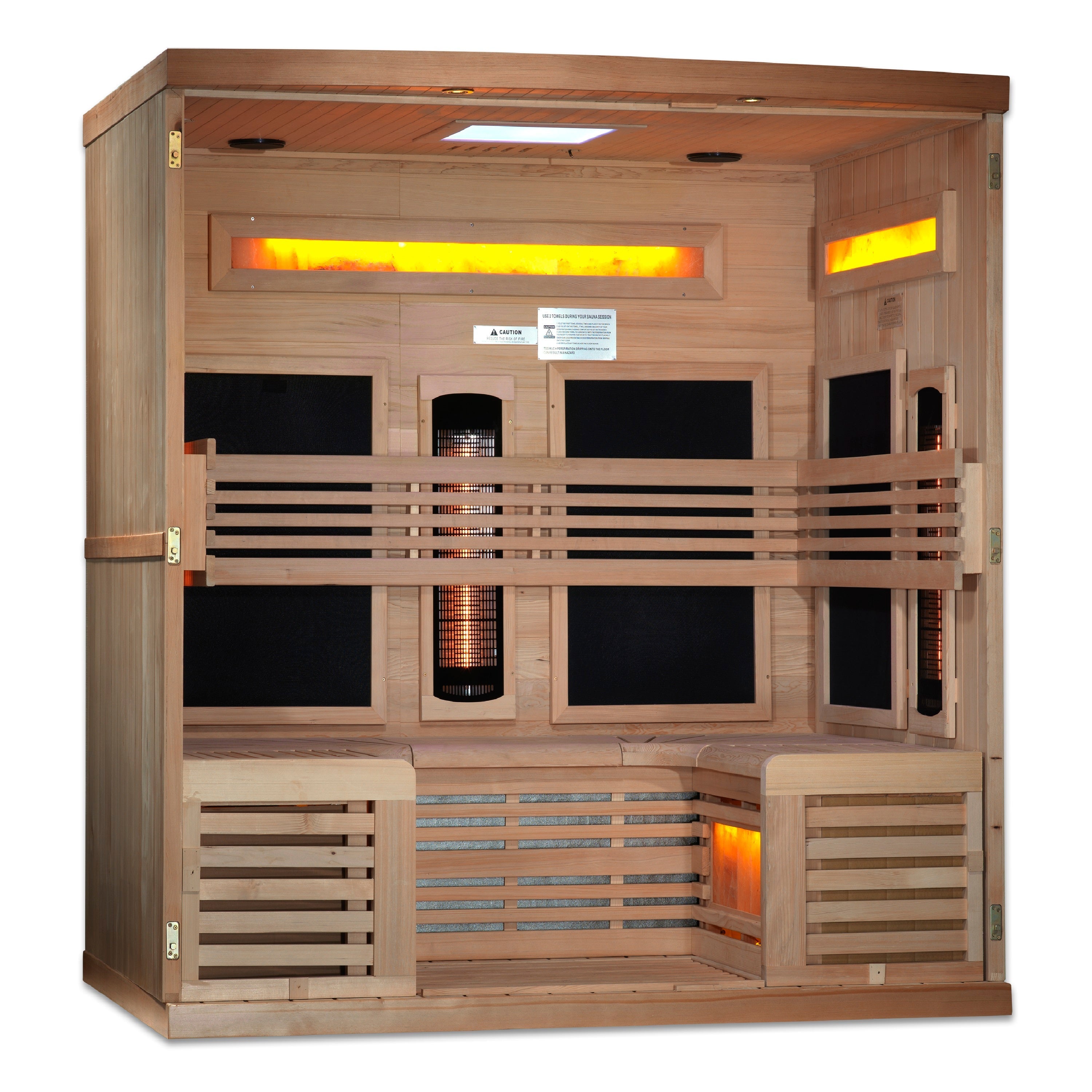 Golden Designs Reserve 6-Person Full Spectrum Near Zero EMF Himalayan Salt Sauna Golden Designs Inc (NA)