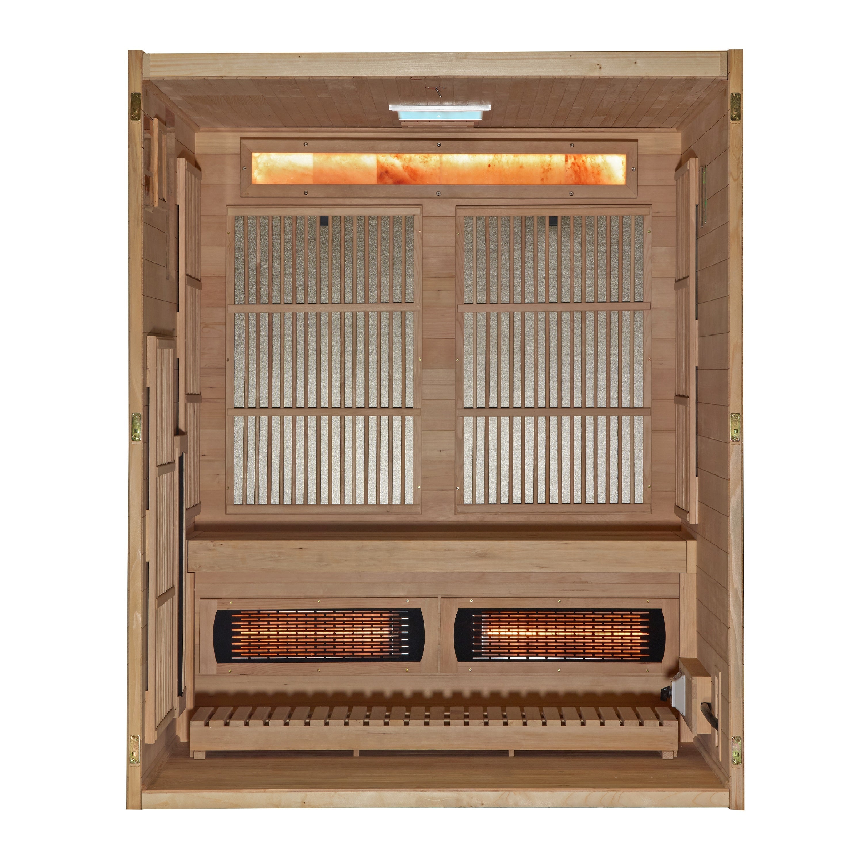 Golden Designs Soria 3-Person Hybrid Full Spectrum Infrared & Harvia Stove Sauna Golden Designs