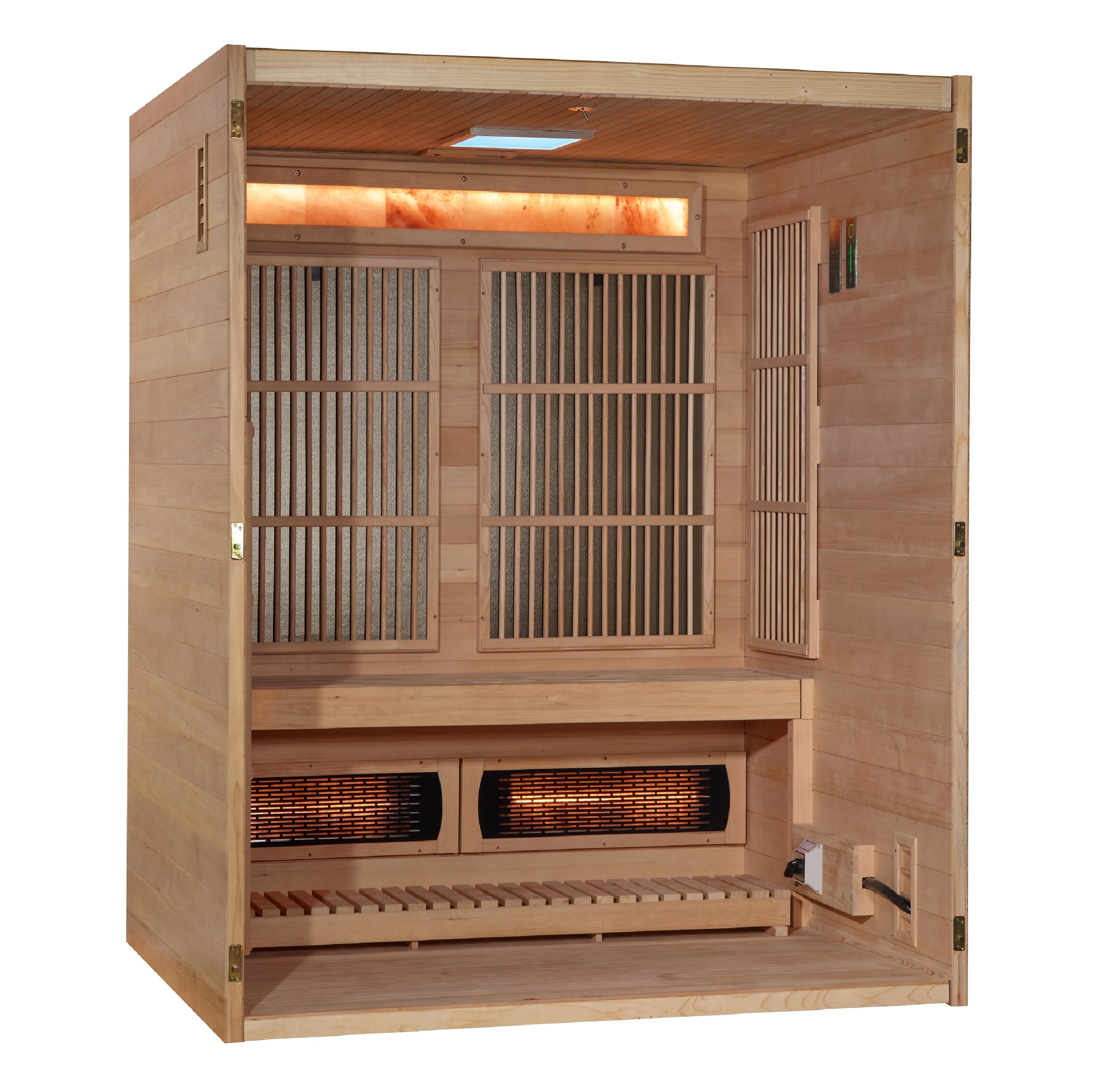 Golden Designs Soria 3-Person Hybrid Full Spectrum Infrared & Harvia Stove Sauna Golden Designs
