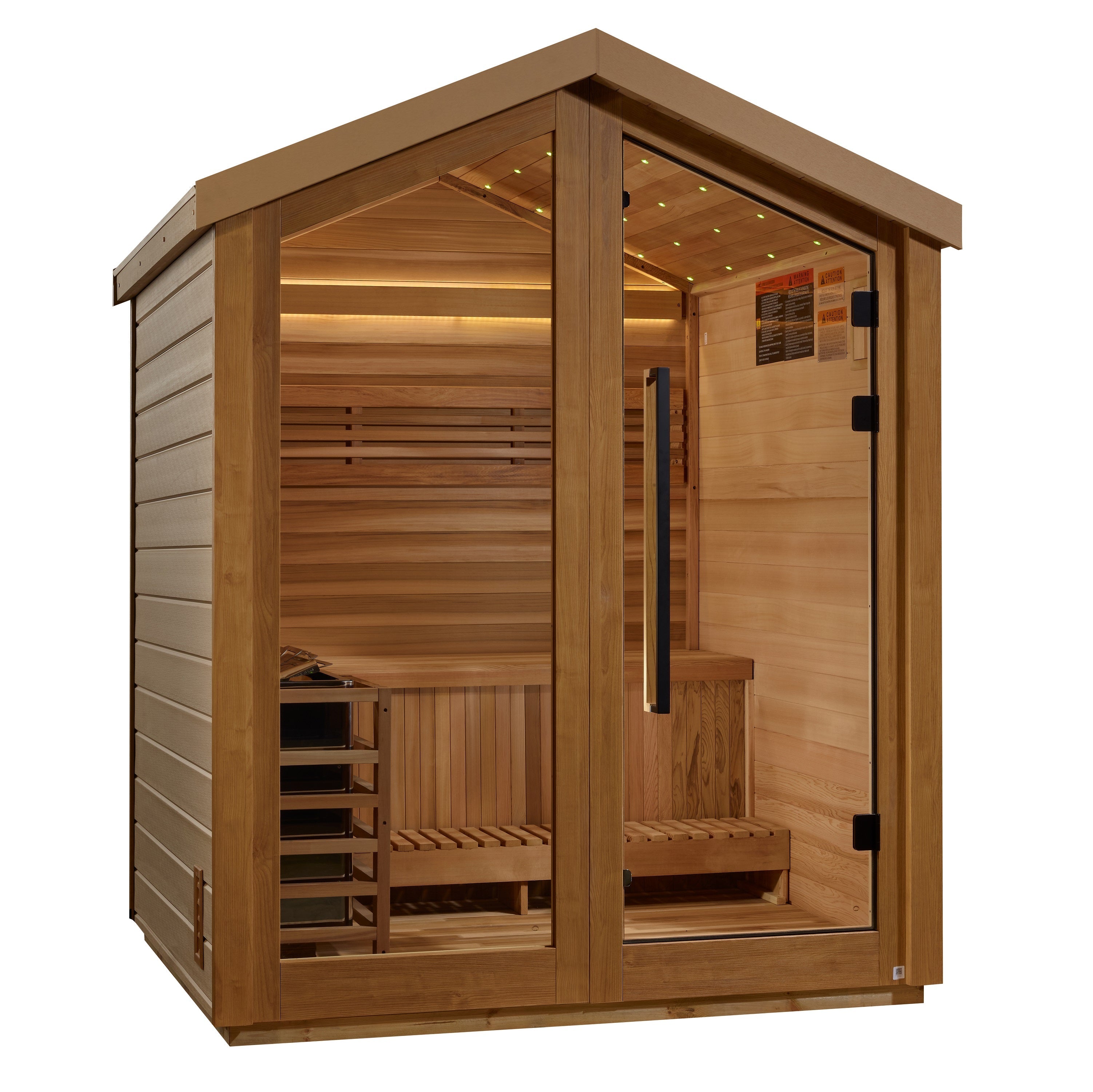 Golden Designs Savonlinna 3-Person Outdoor Barn Traditional Sauna with Red Cedar Interior Golden Designs Inc.