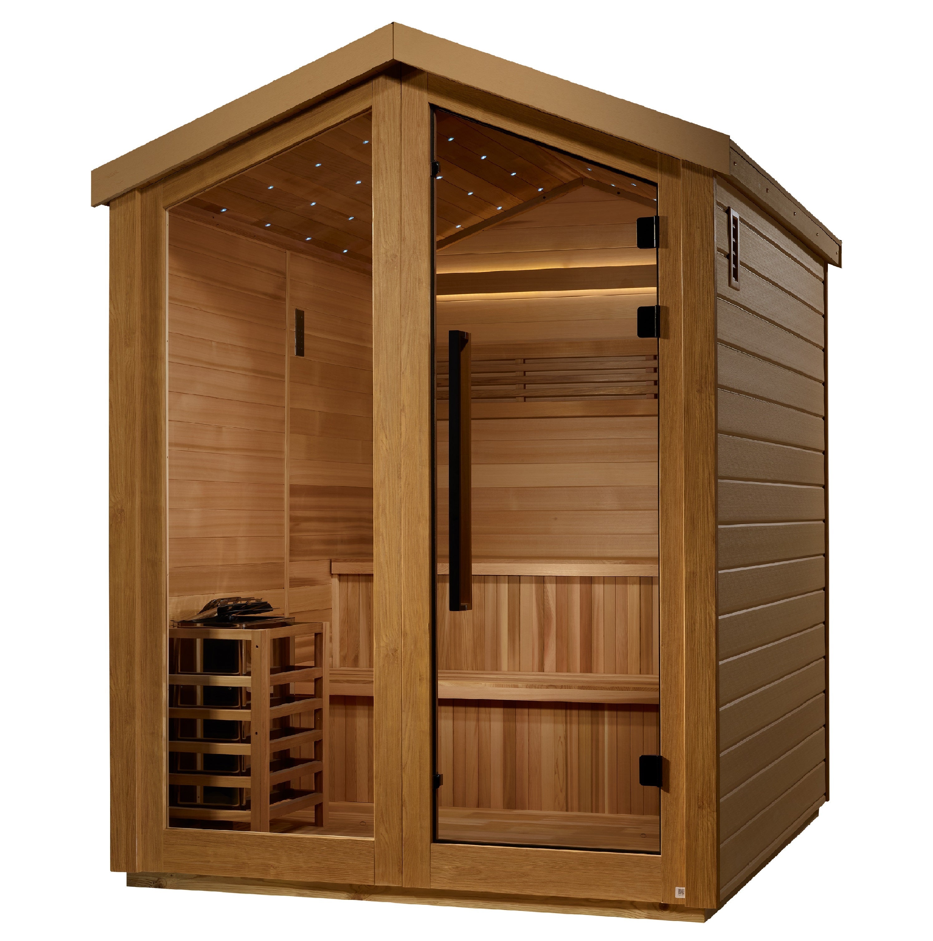 Golden Designs Kaarina 6-Person Outdoor Traditional Red Cedar Barn Sauna Experience Golden Designs Inc.