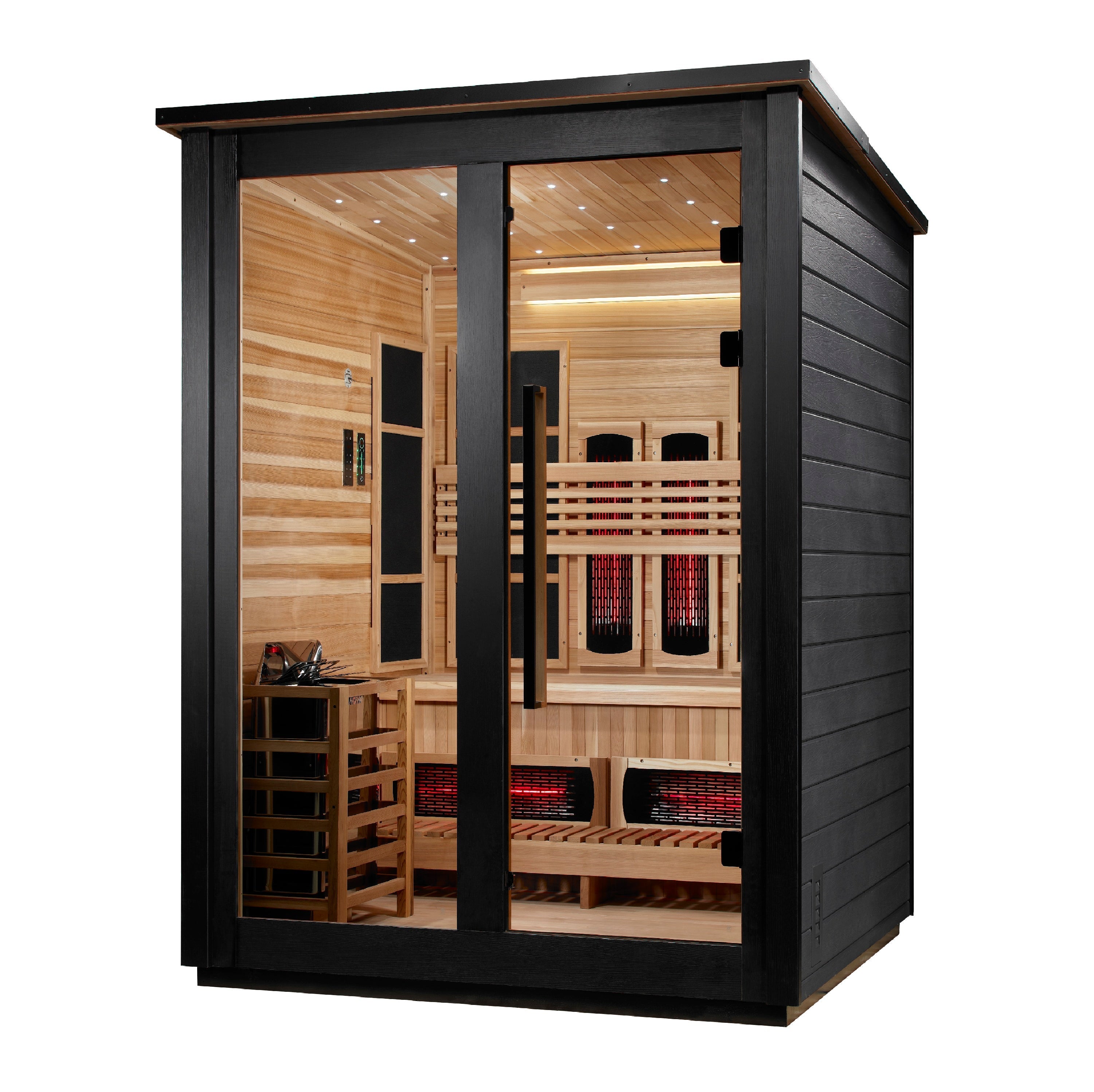 Golden Designs Loviisa 3 Person Hybrid Outdoor Sauna Black Golden Designs Inc (NA)