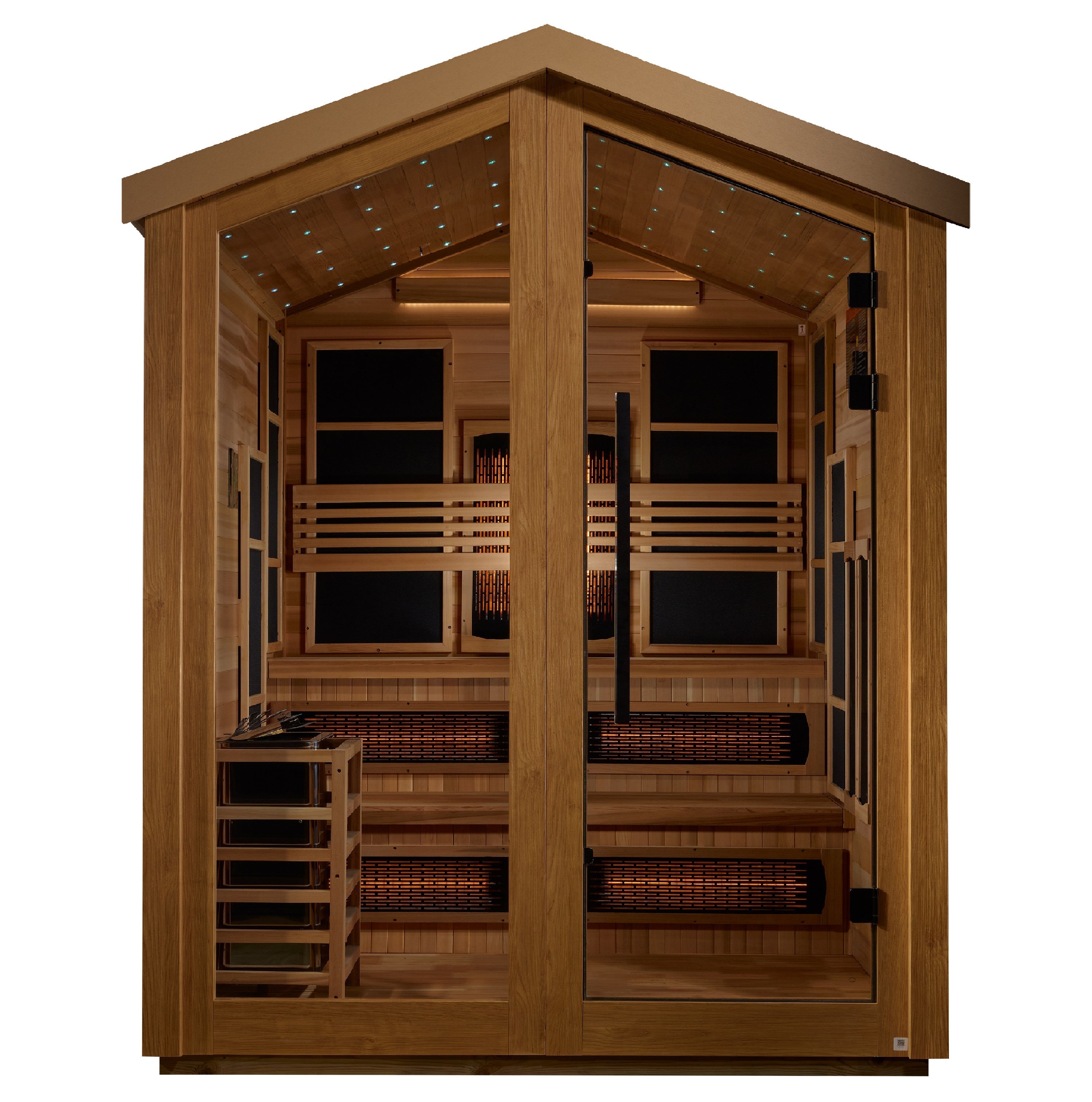Golden Designs Kaskinen 6-Person Outdoor Hybrid Sauna: Full Spectrum IR & Traditional Stove Golden Designs Inc