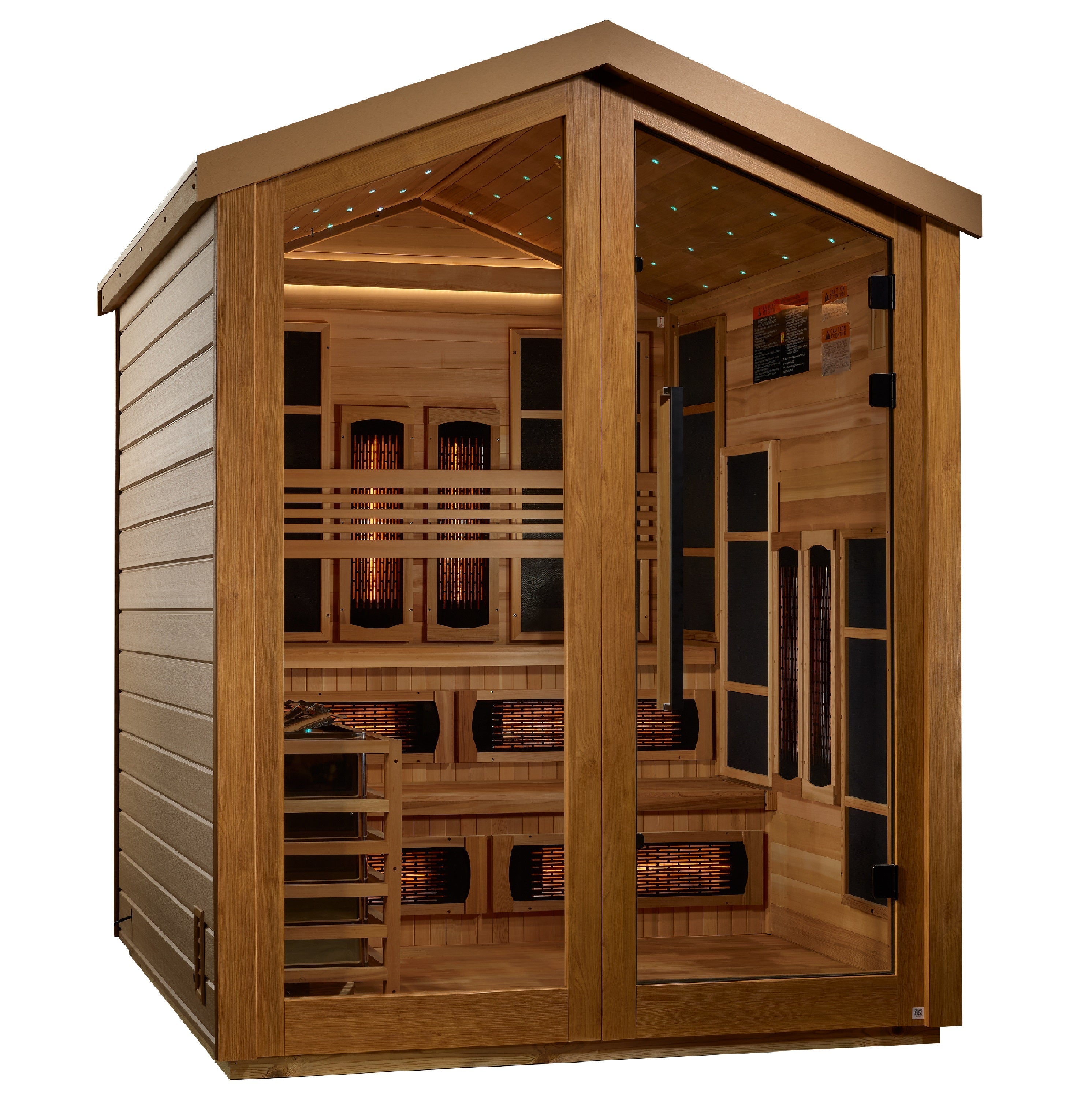 Golden Designs Kaskinen 6-Person Outdoor Hybrid Sauna: Full Spectrum IR & Traditional Stove Golden Designs Inc