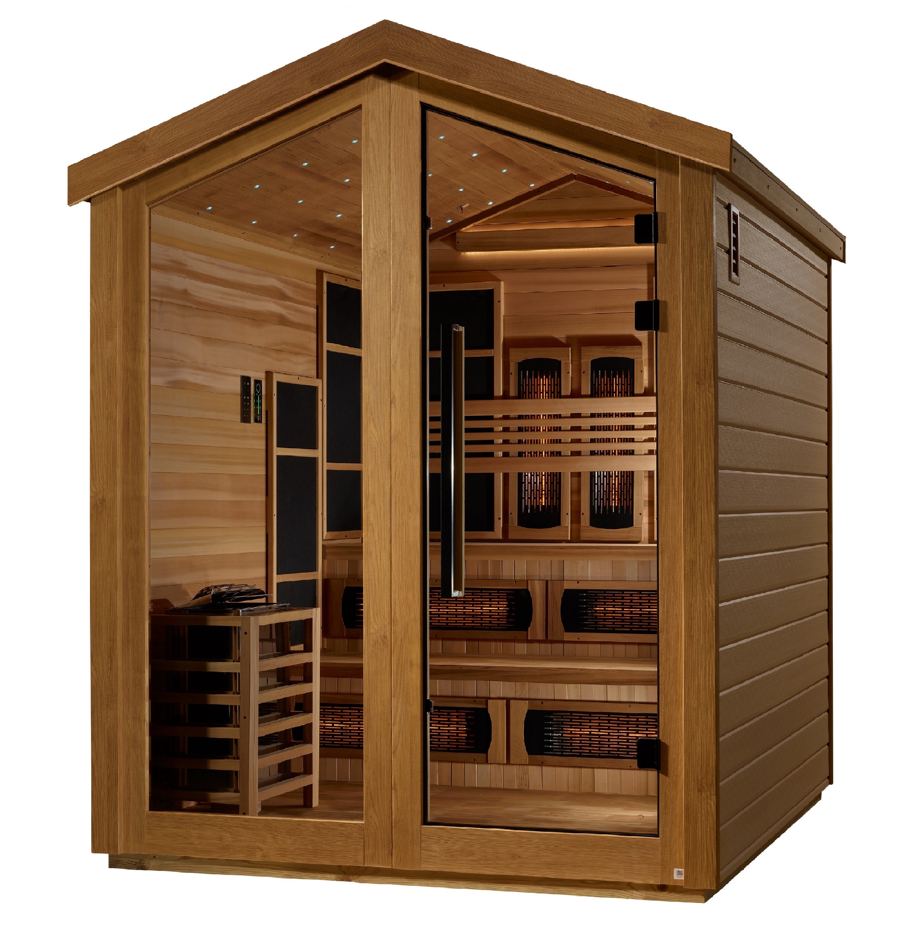 Golden Designs Kaskinen 6-Person Outdoor Hybrid Sauna: Full Spectrum IR & Traditional Stove Golden Designs Inc