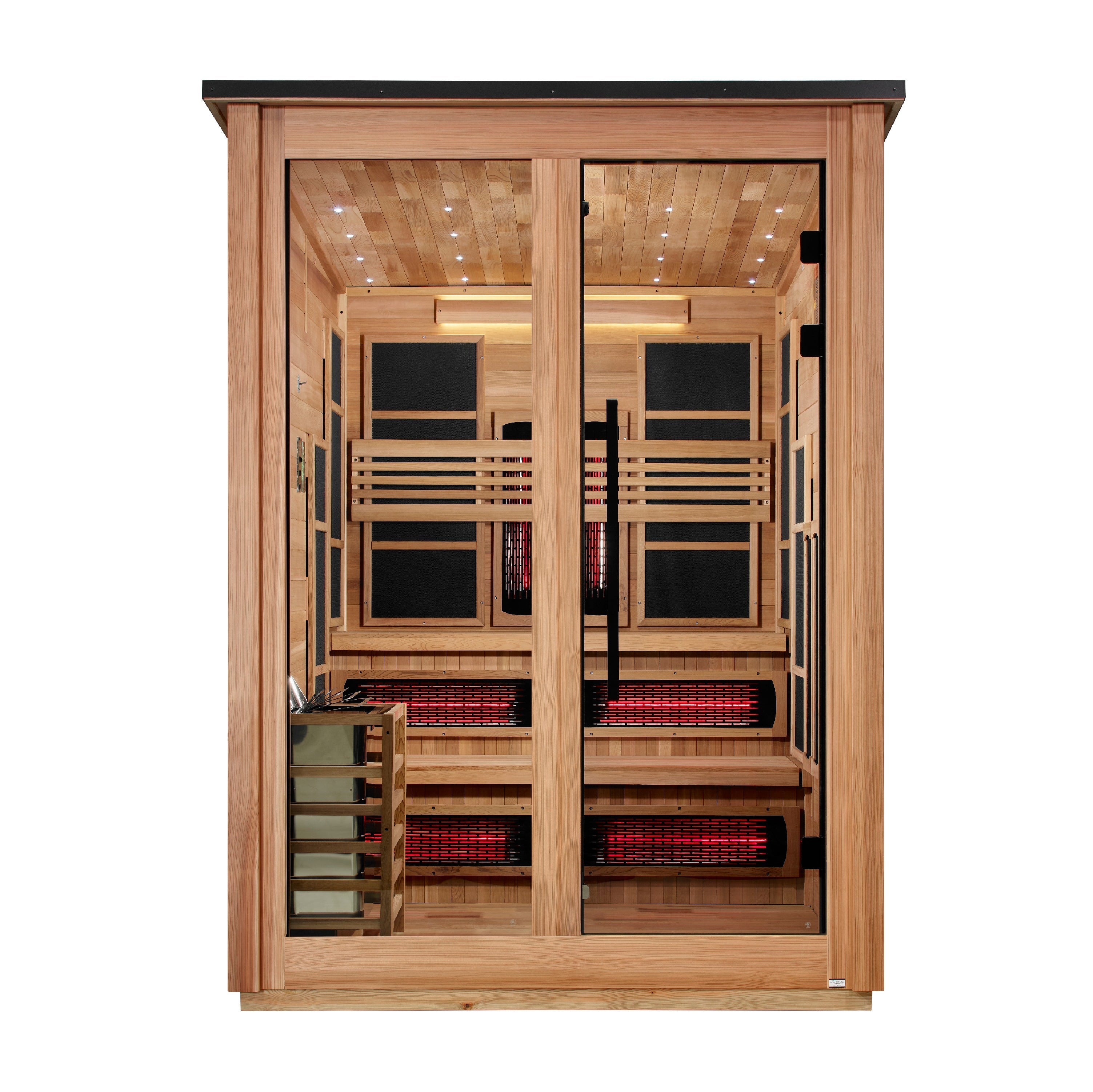 Golden Designs Kaskinen 6 Person Hybrid Outdoor Sauna Pacific Cedar Golden Designs Inc (NA)