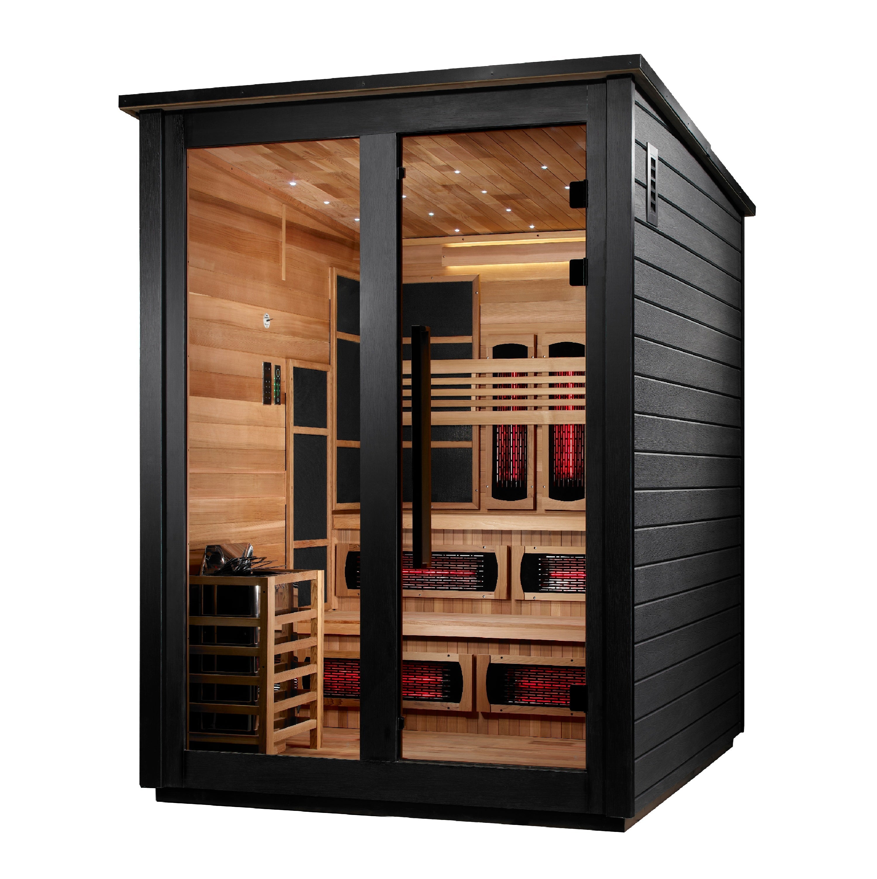 Golden Designs Kaskinen 6 Person Hybrid Outdoor Sauna Black Golden Designs Inc (NA)