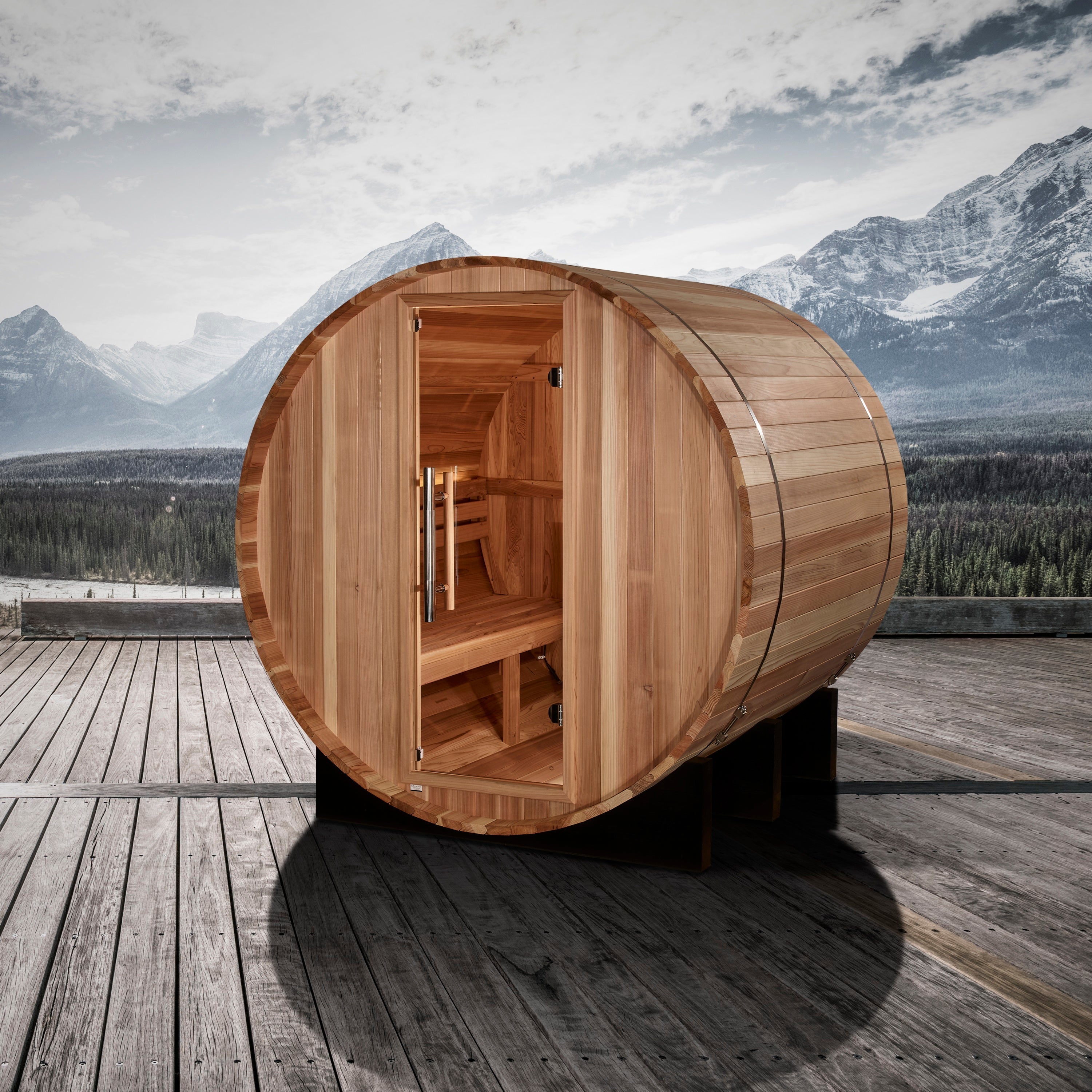 Golden Designs St. Moritz 2 Person Barrel Traditional Sauna - Pacific Cedar Wood Golden Designs Inc