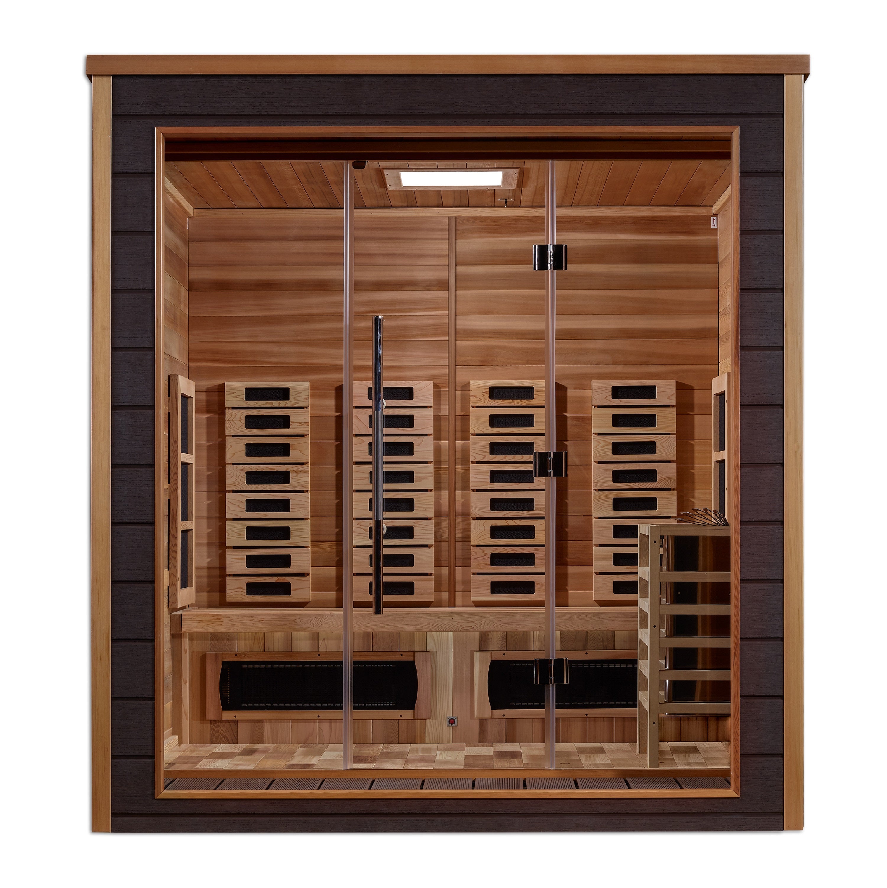 Golden Designs Visby 3-Person Hybrid Full Spectrum Outdoor-Indoor Cedar Sauna Golden Designs Inc (NA)