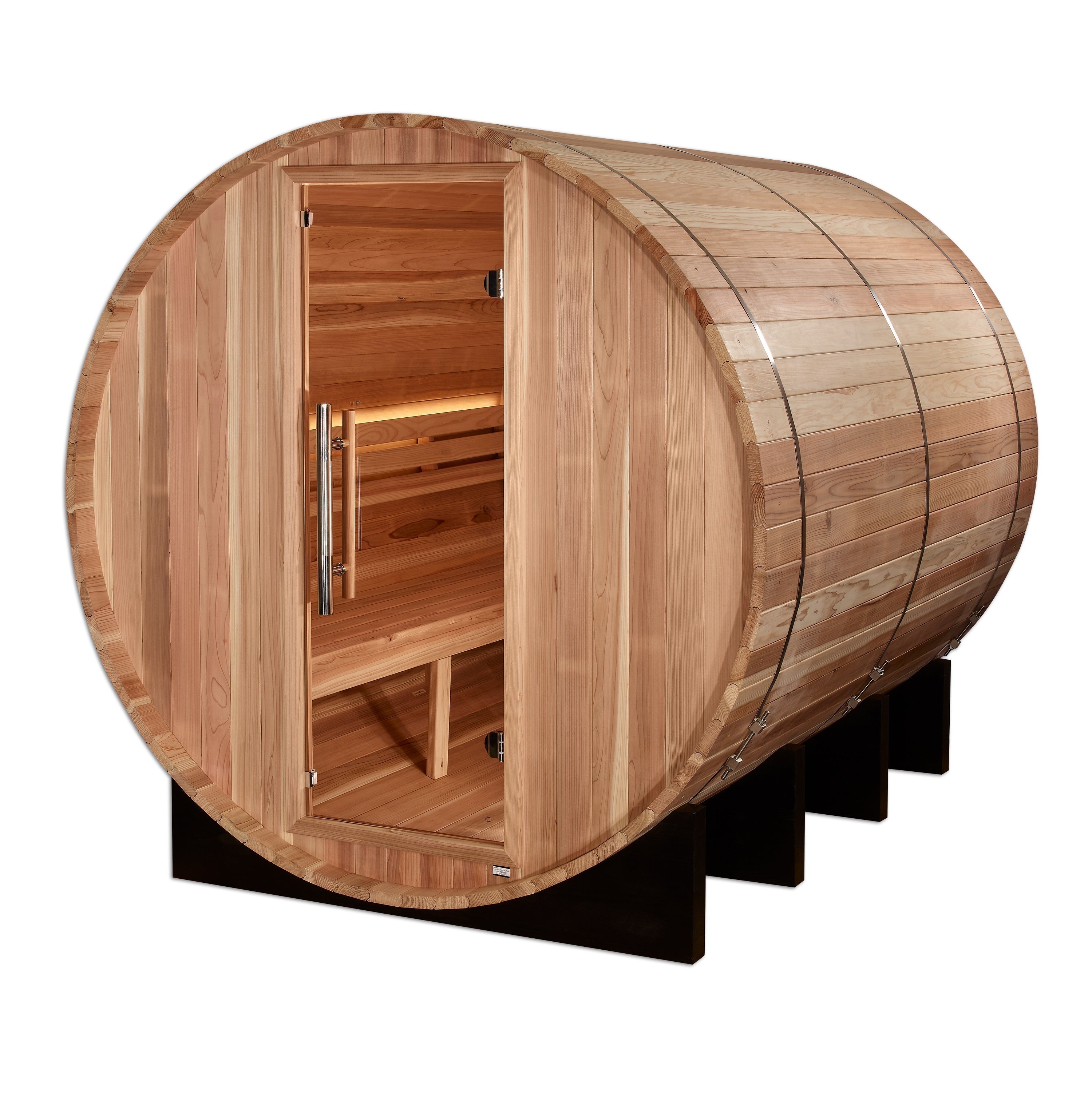 Golden Designs Klosters 6-Person Outdoor Barrel Traditional Sauna with 8.0kW Stove Golden Designs Inc.