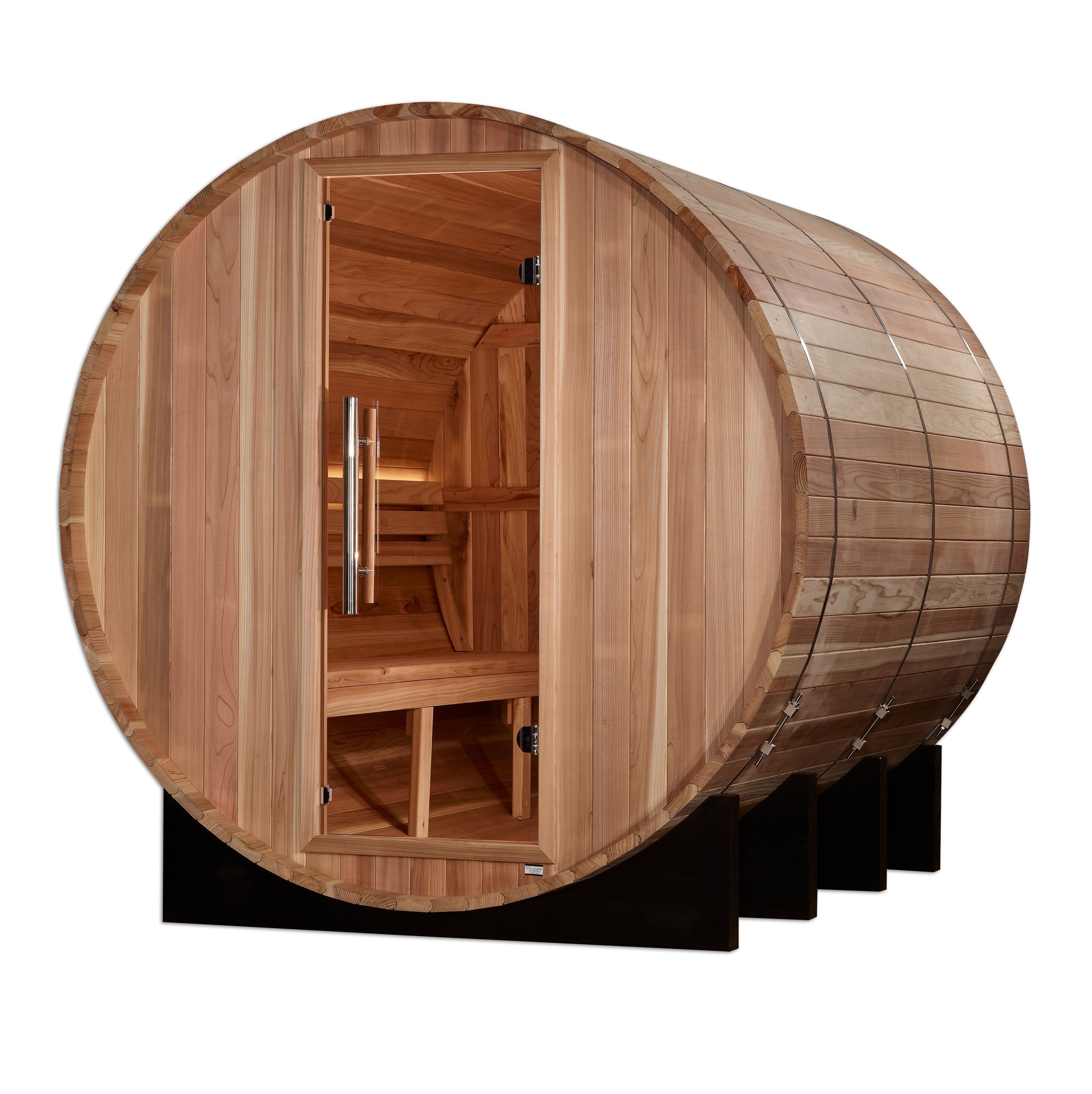 Golden Designs Klosters 6-Person Outdoor Barrel Traditional Sauna with 8.0kW Stove Golden Designs Inc.