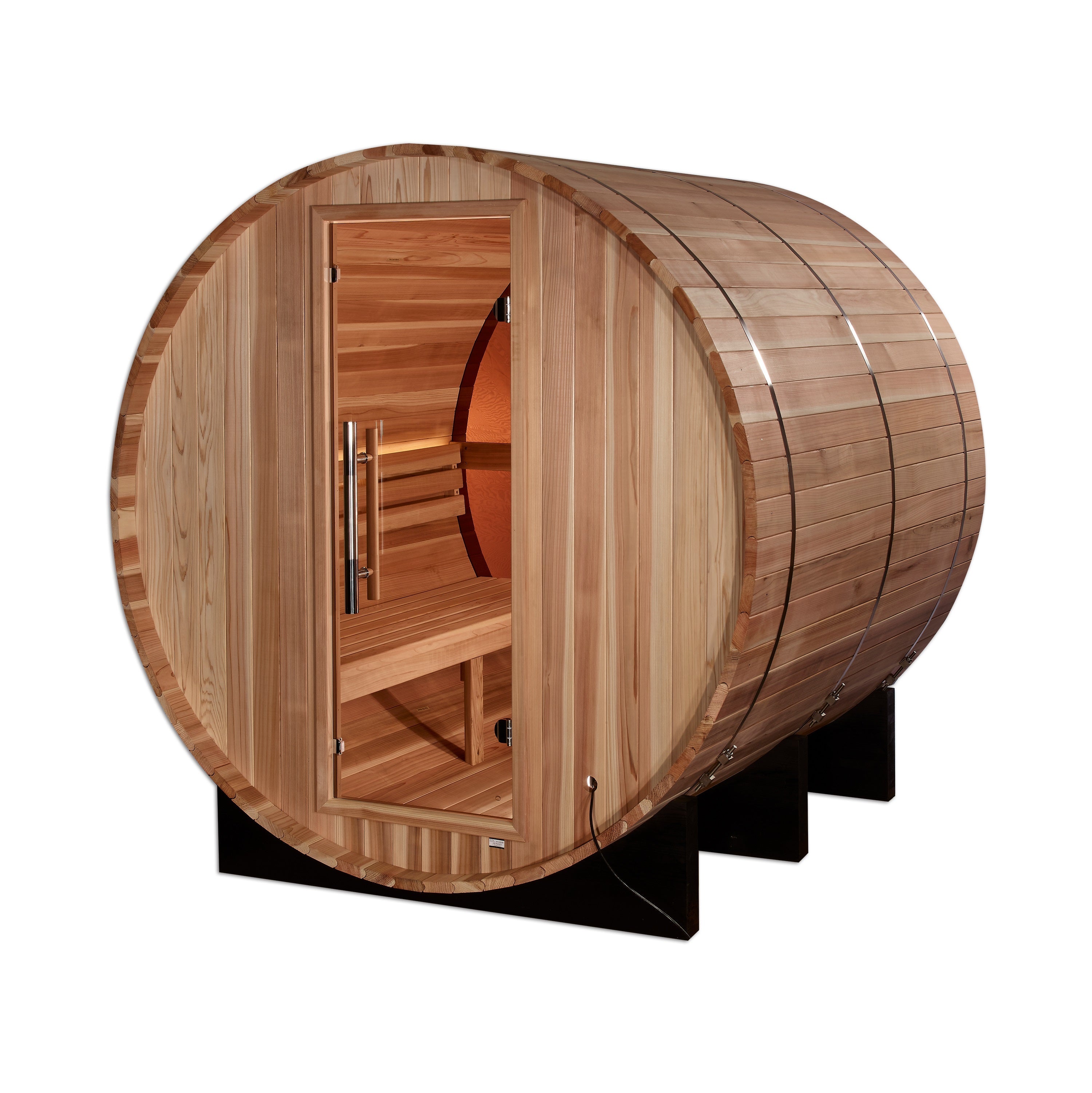 Golden Designs Zurich 4-Person Outdoor Traditional Barrel Sauna with Bronze Privacy Glass Golden Designs Inc