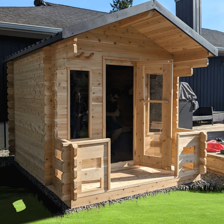 Canadian Timber Georgian Cabin Sauna With Wooden Porch Dundalk