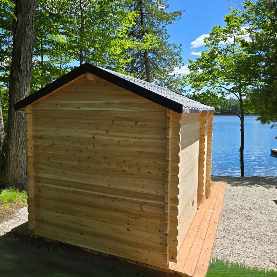 Dundalk Georgian Cabin Outdoor Sauna with Private Changeroom and Cedar Dundalk Leisurecraft
