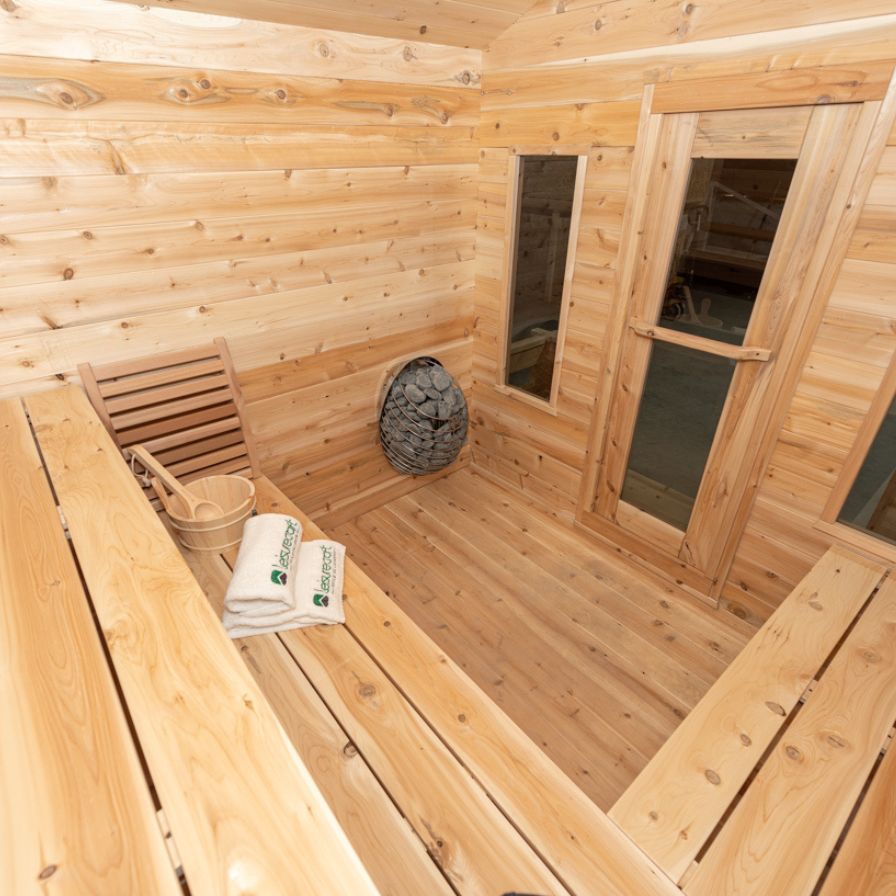 Canadian Timber Georgian Cabin Sauna With Wooden Porch Dundalk