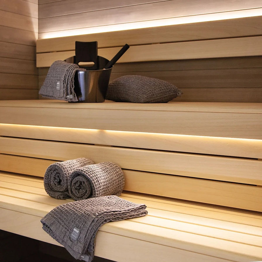 Harvia SAC80300 Sauna Pillow Gray Linen Cotton Blend 22 x 40cm Harvia