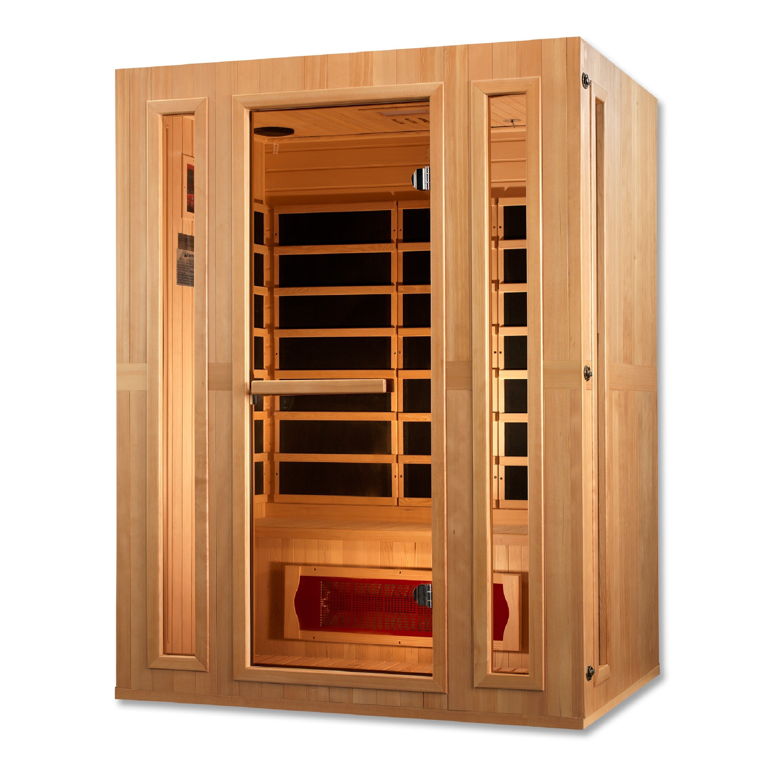 Maxxus Trinity 3 Person Low EMF FAR Infrared Sauna, Hemlock Wood, Dual Tech, Chromotherapy Golden Designs Inc