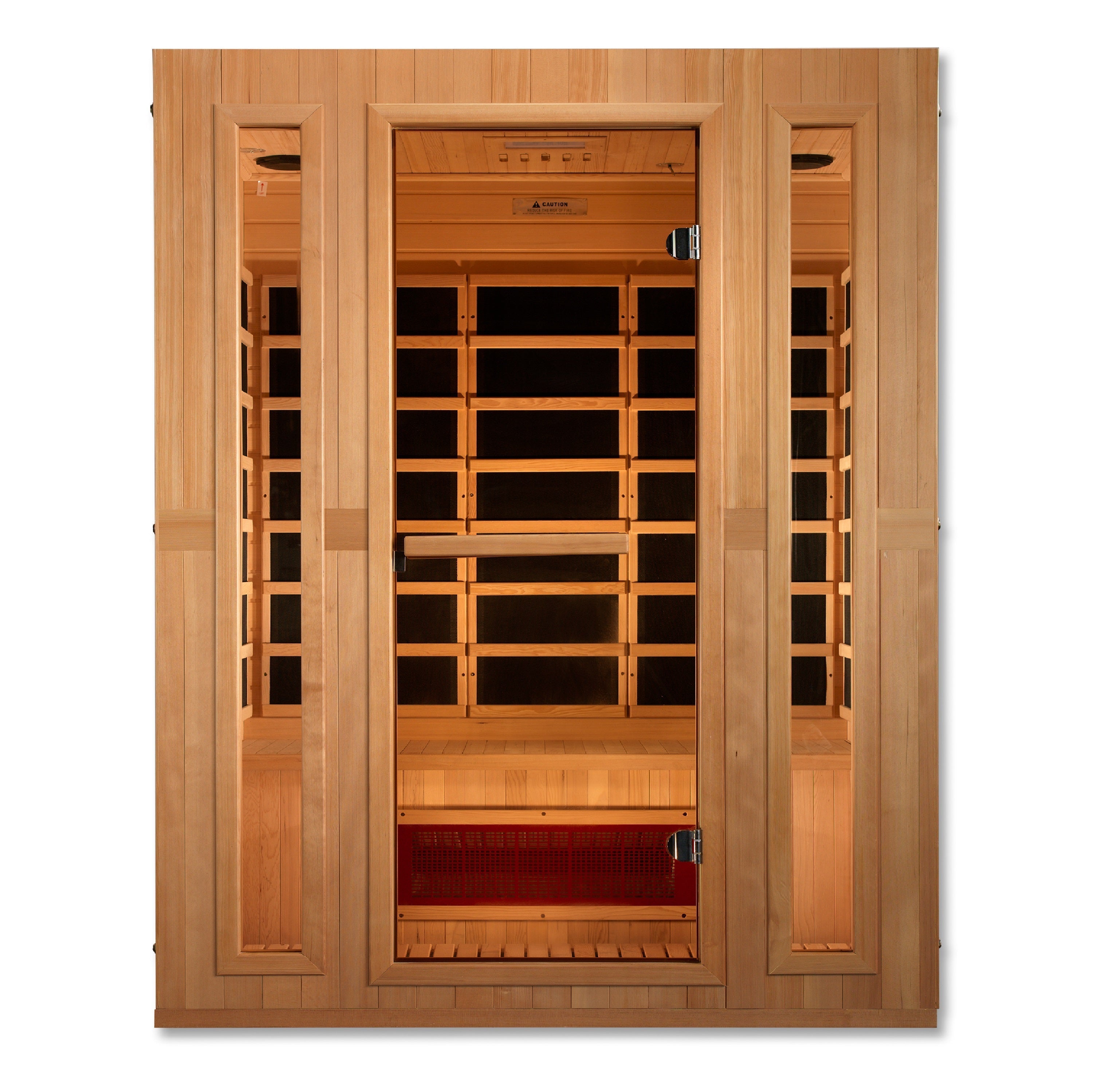 Maxxus Trinity 3 Person Low EMF FAR Infrared Sauna, Hemlock Wood, Dual Tech, Chromotherapy Golden Designs Inc