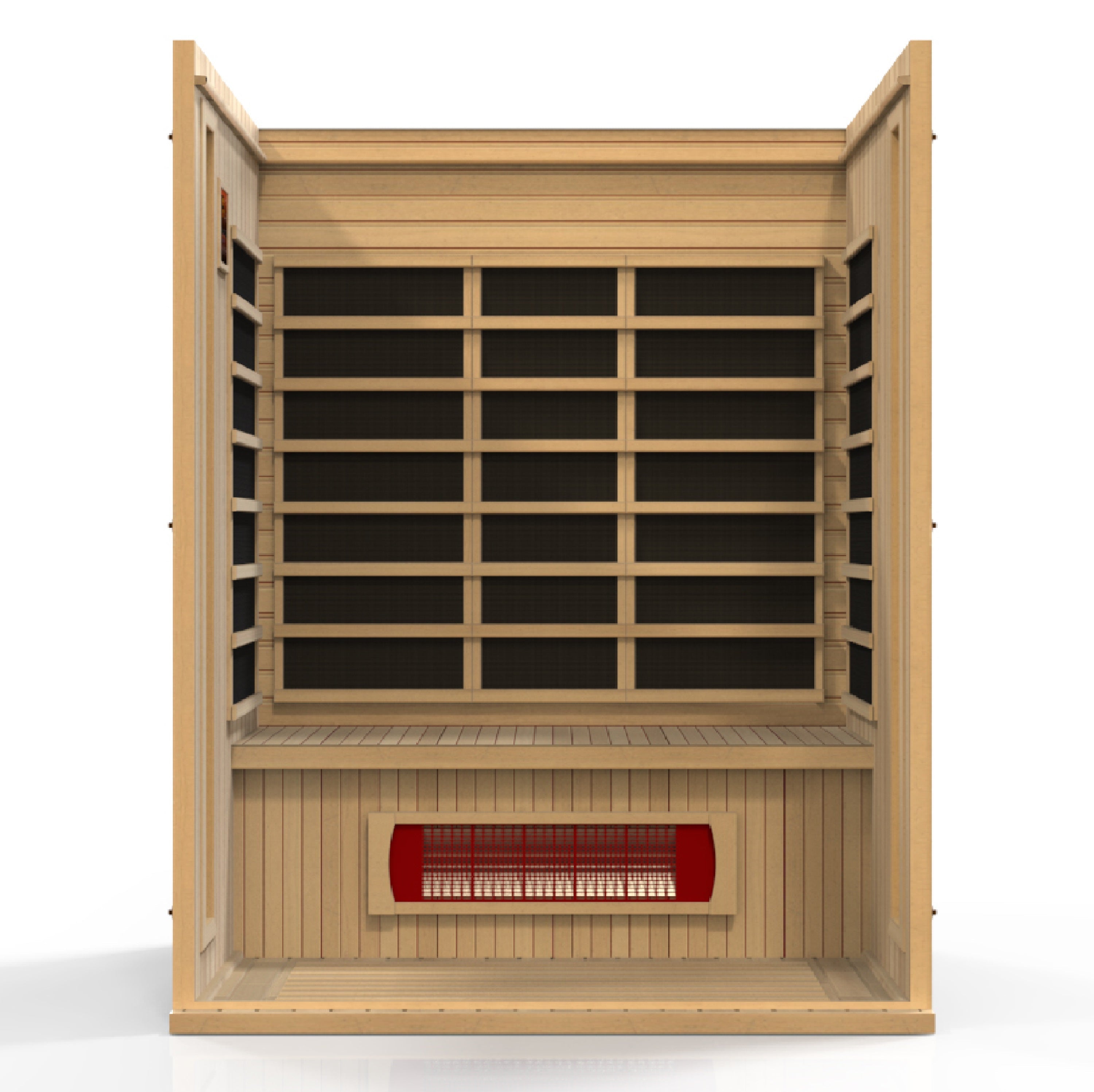 Maxxus Trinity 3 Person Low EMF FAR Infrared Sauna, Hemlock Wood, Dual Tech, Chromotherapy Golden Designs Inc