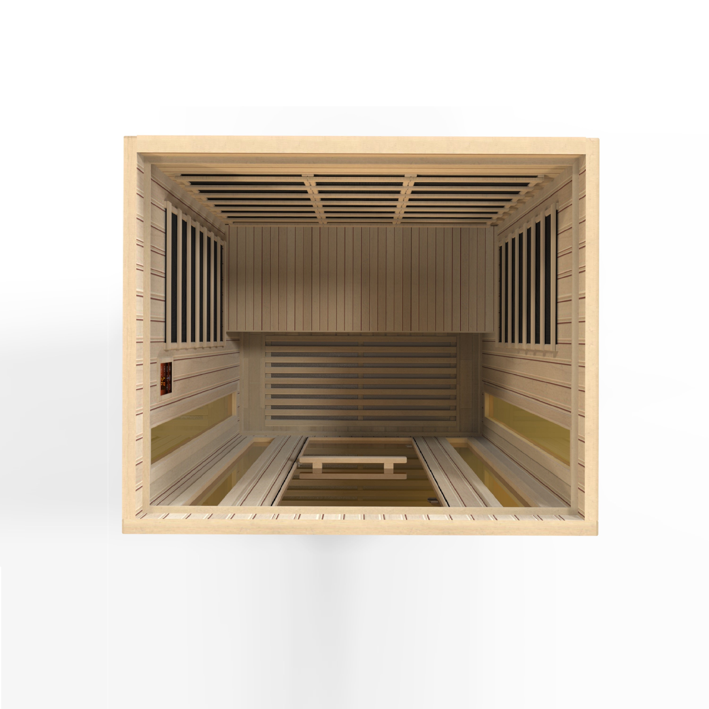 Maxxus Trinity 3 Person Low EMF FAR Infrared Sauna, Hemlock Wood, Dual Tech, Chromotherapy Golden Designs Inc
