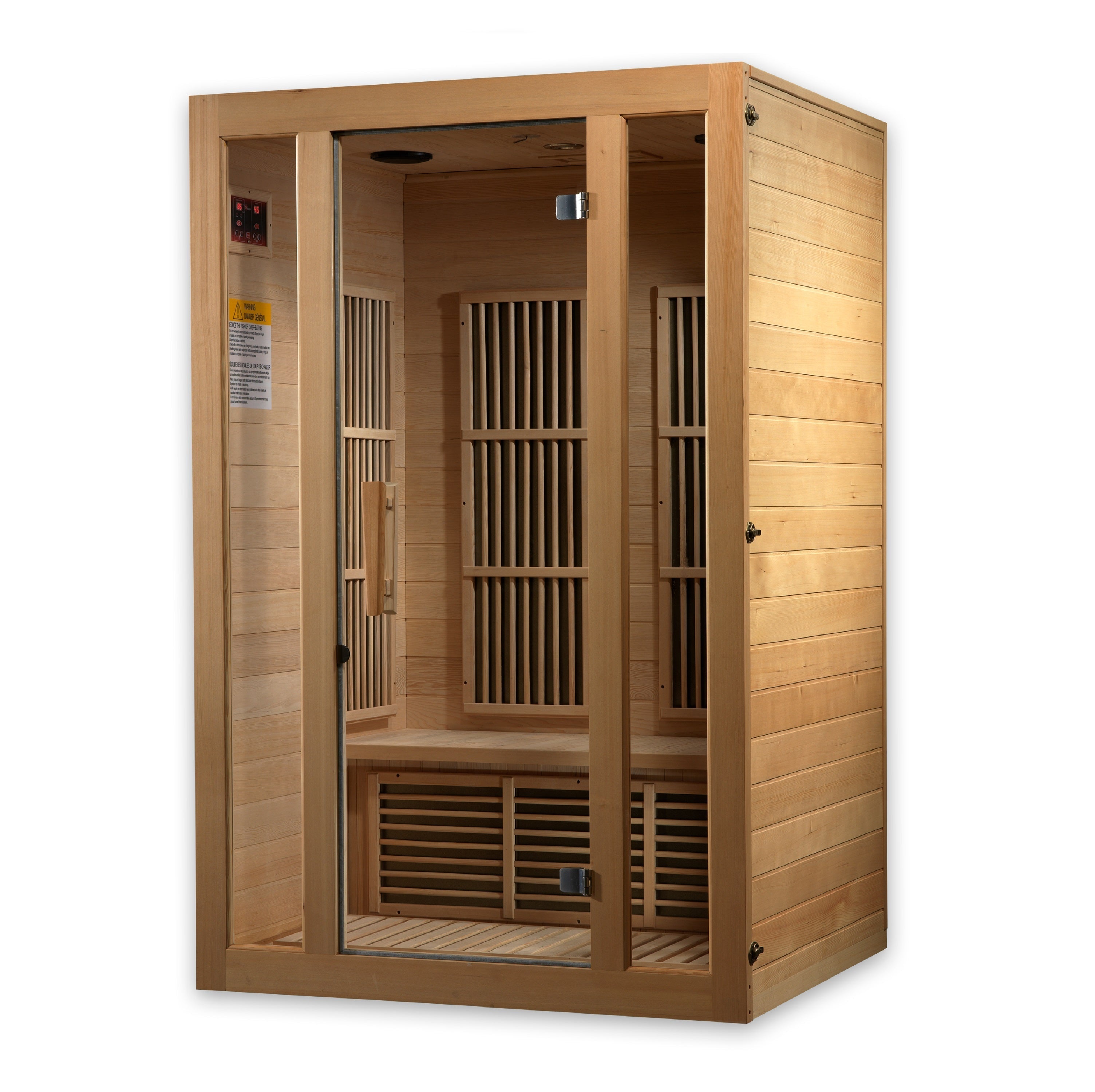 Maxxus Seattle 2-Person Low EMF FAR Infrared Hemlock Sauna with Chromotherapy Golden Designs Inc (NA)