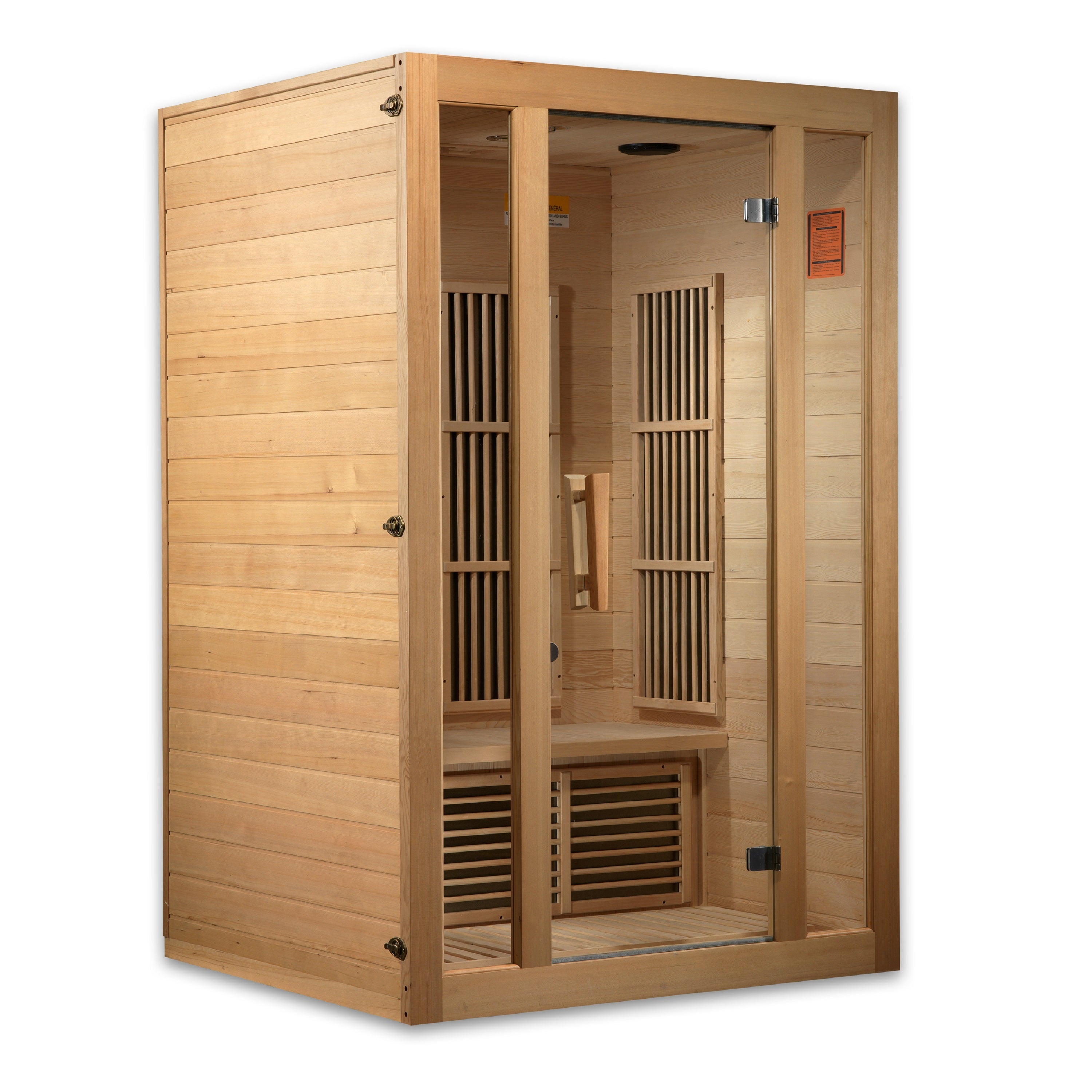 Maxxus Seattle 2 Person Near Zero EMF FAR Infrared Hemlock Sauna for Health Golden Designs Inc