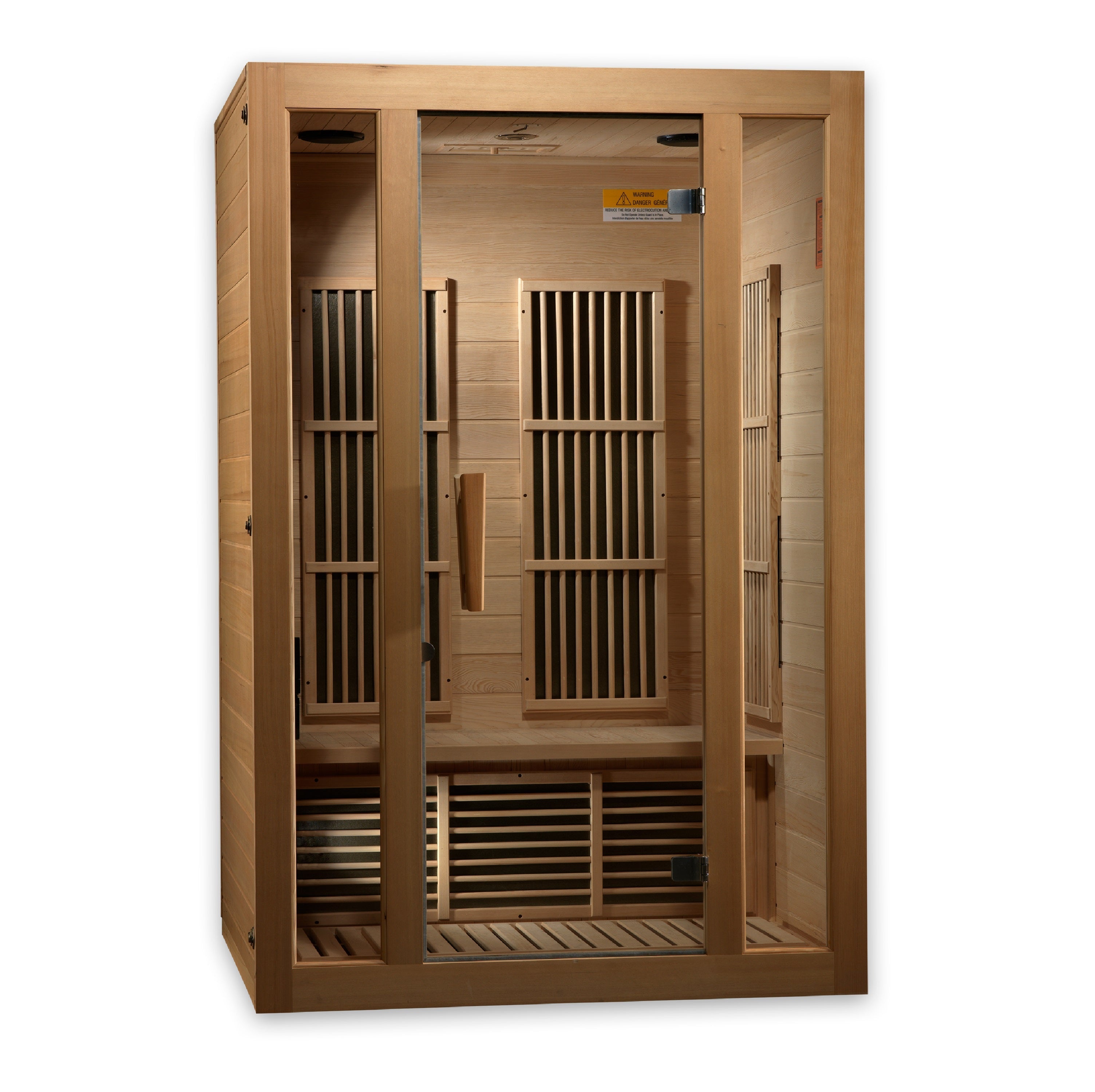 Maxxus Seattle 2-Person Low EMF FAR Infrared Hemlock Sauna with Chromotherapy Golden Designs Inc (NA)